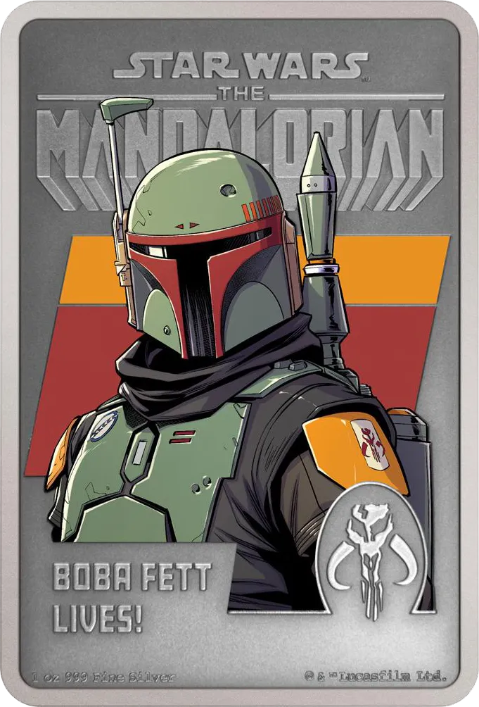 1 Ounce Silver Mandalorian Posters – Boba Fett 2022 (Circulation: 2.000 | Antique Finish)