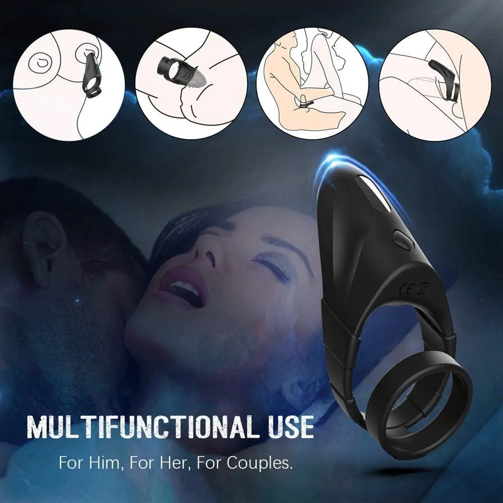 10 Vibration Modes Double Circles with Taint Teaser Cock Ring