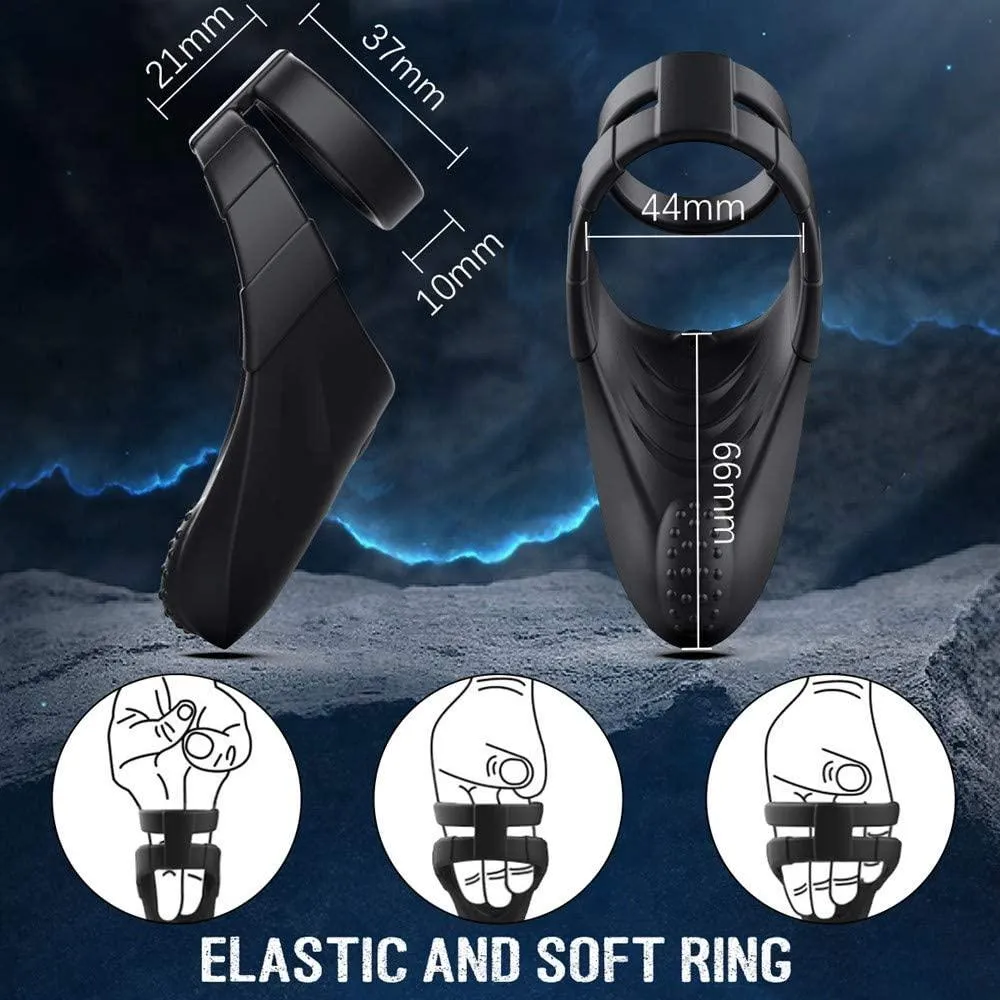 10 Vibration Modes Double Circles with Taint Teaser Cock Ring