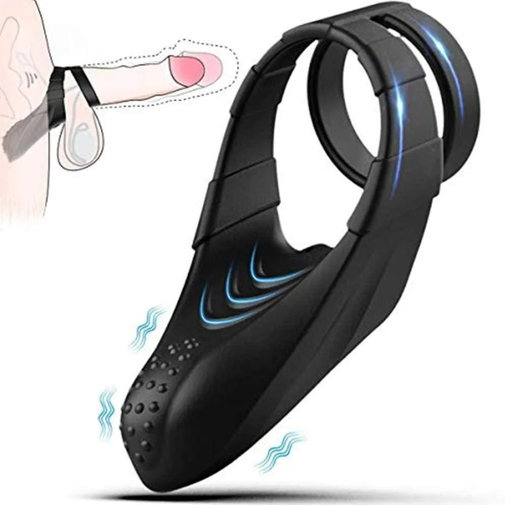 10 Vibration Modes Double Circles with Taint Teaser Cock Ring