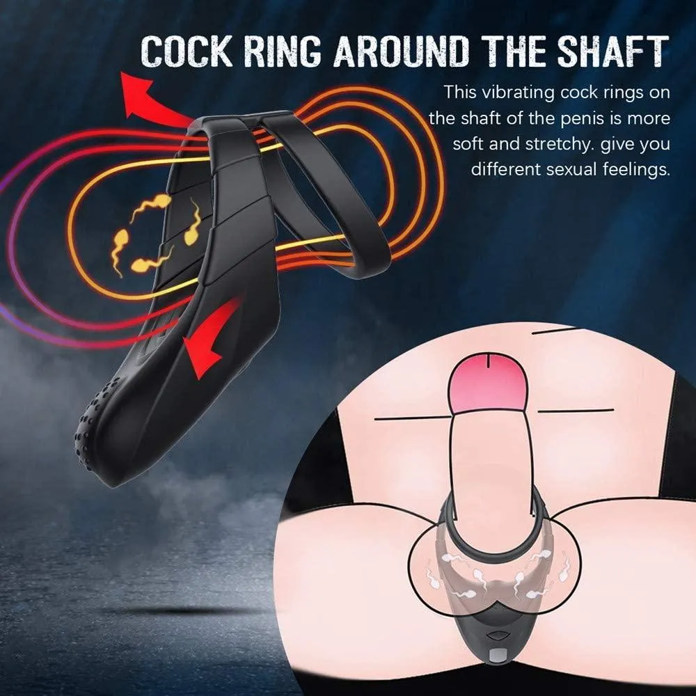 10 Vibration Modes Double Circles with Taint Teaser Cock Ring