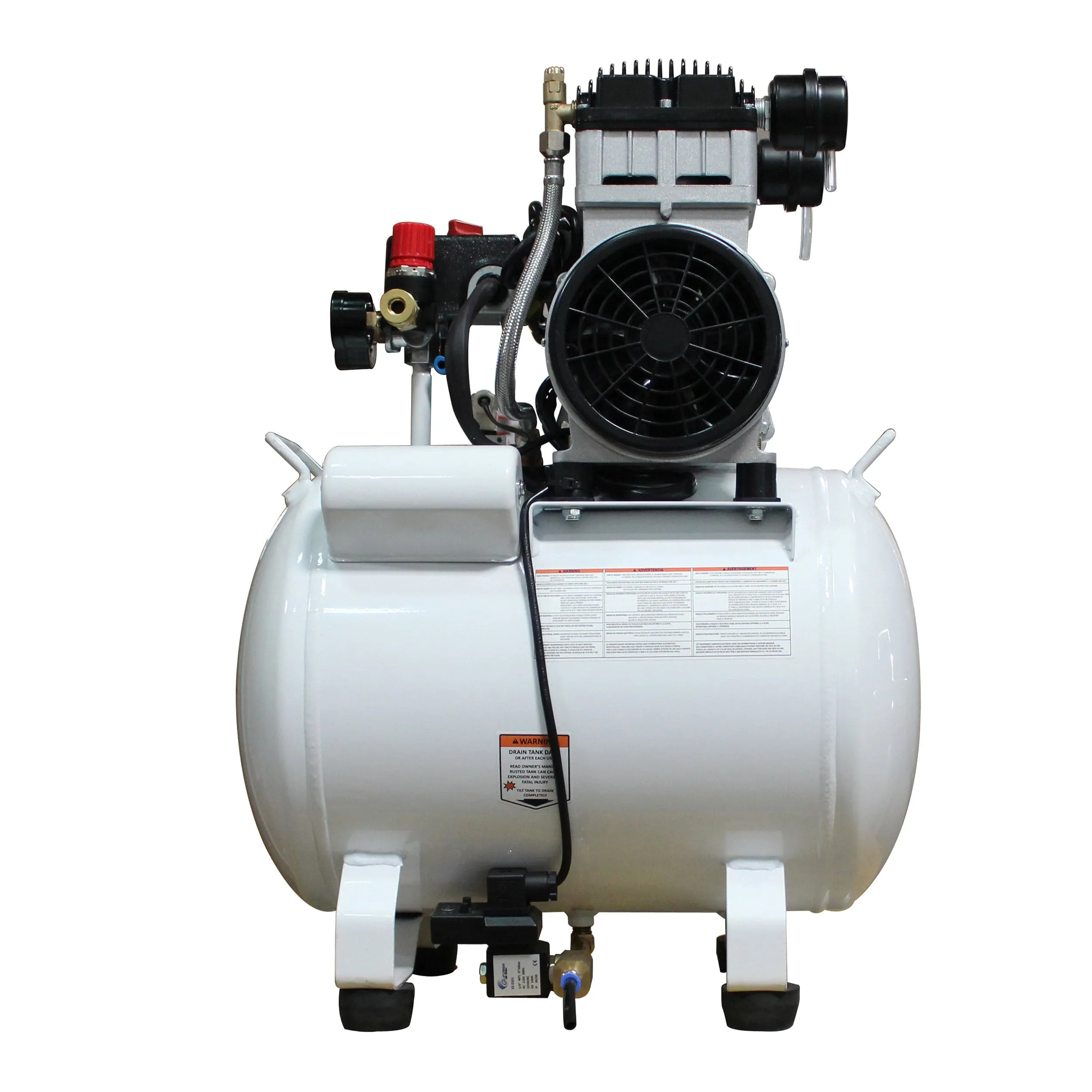 2HP 220V 10 Gallon Oil-Free Steel Tank Air Compressor with Auto Drain Valve