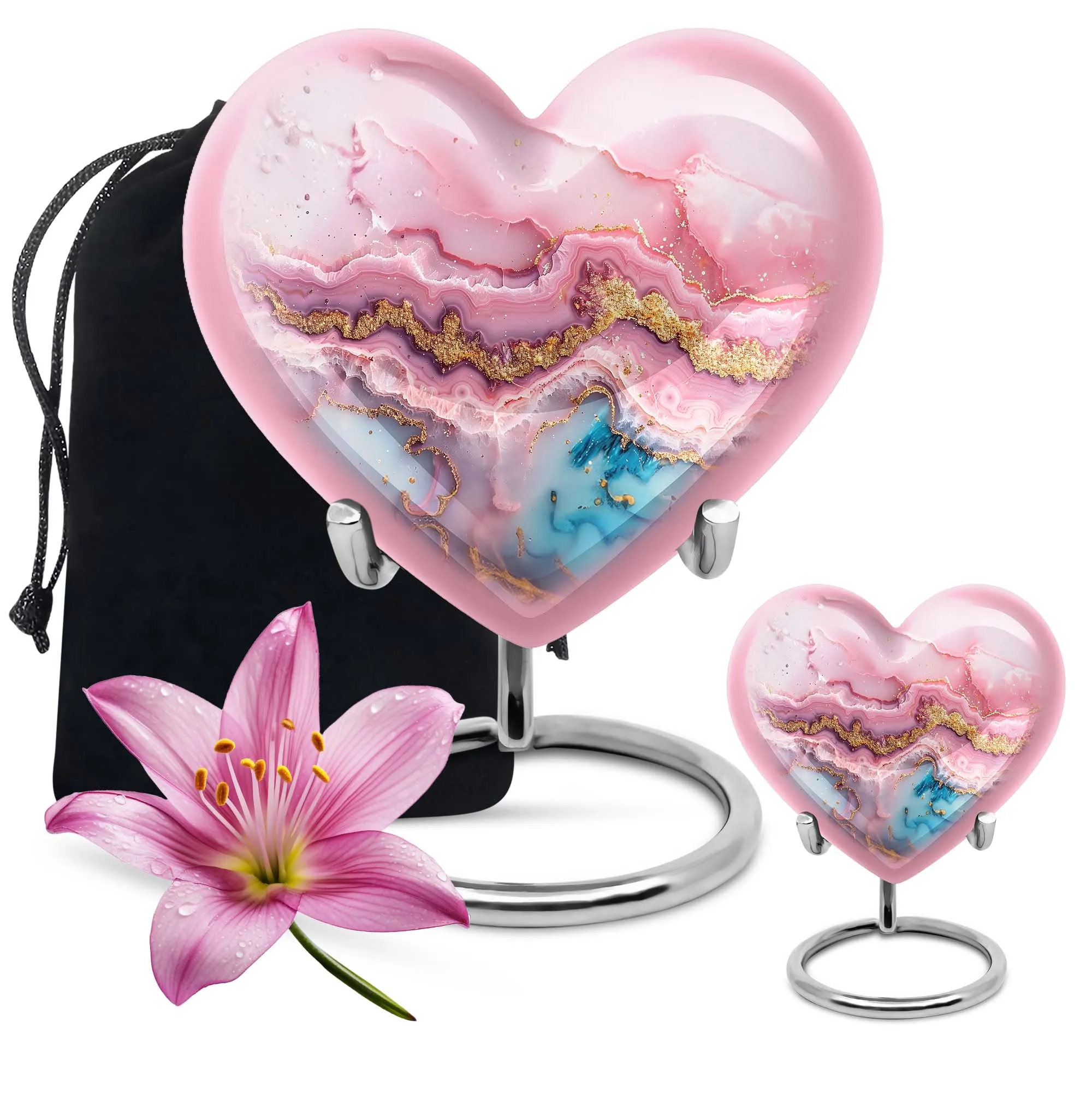Abstract-Love: Heart-shaped Memorial Abstract Urn For Ashes