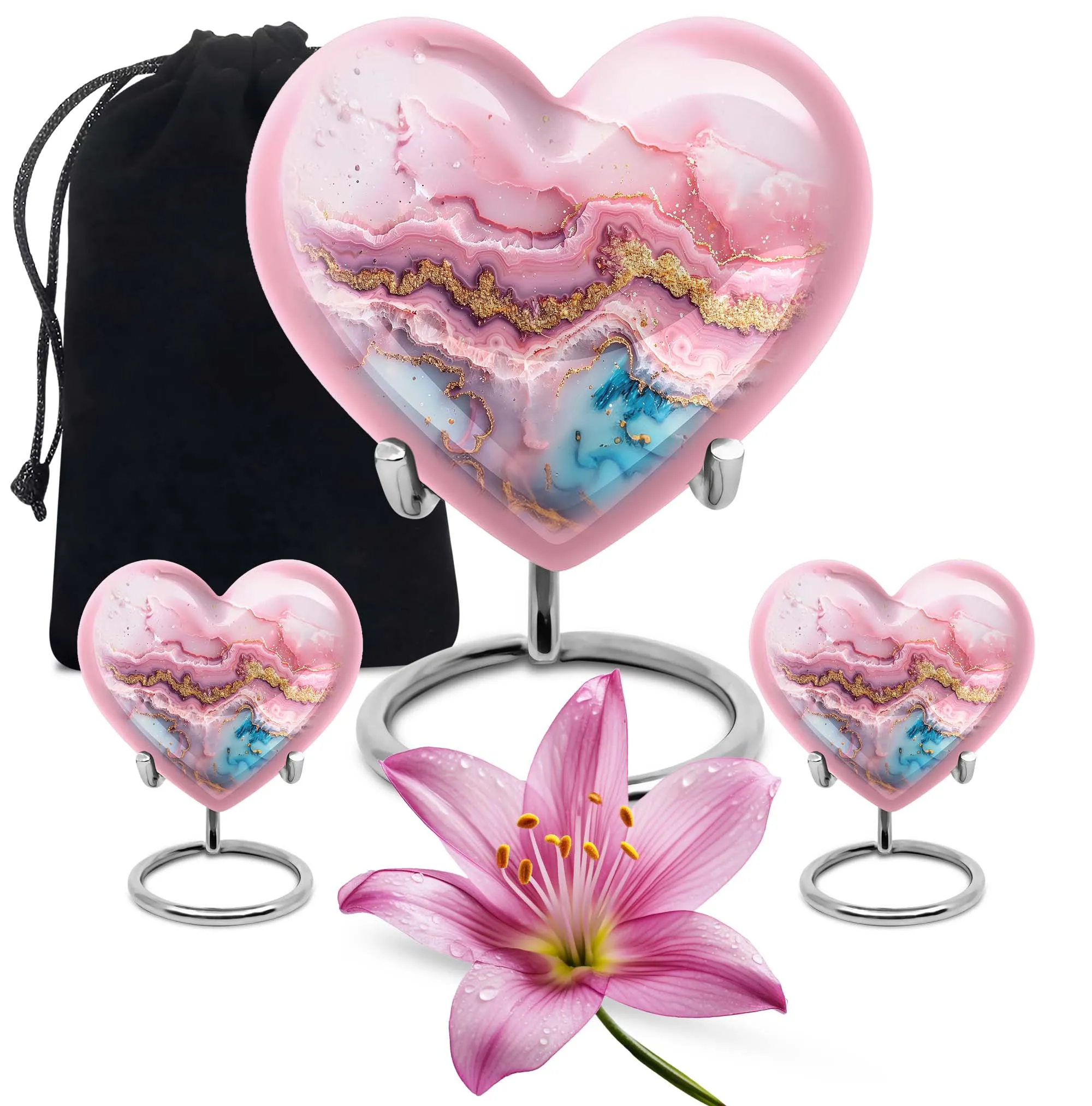 Abstract-Love: Heart-shaped Memorial Abstract Urn For Ashes