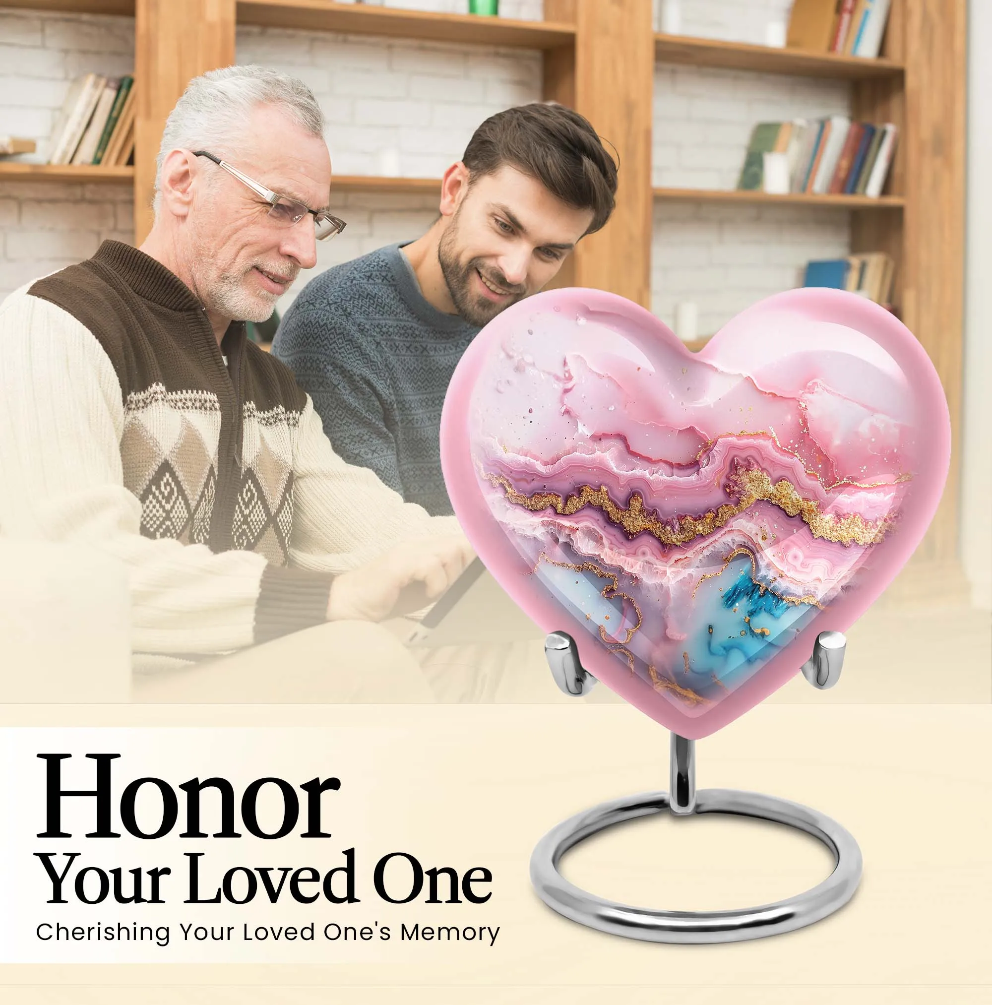Abstract-Love: Heart-shaped Memorial Abstract Urn For Ashes