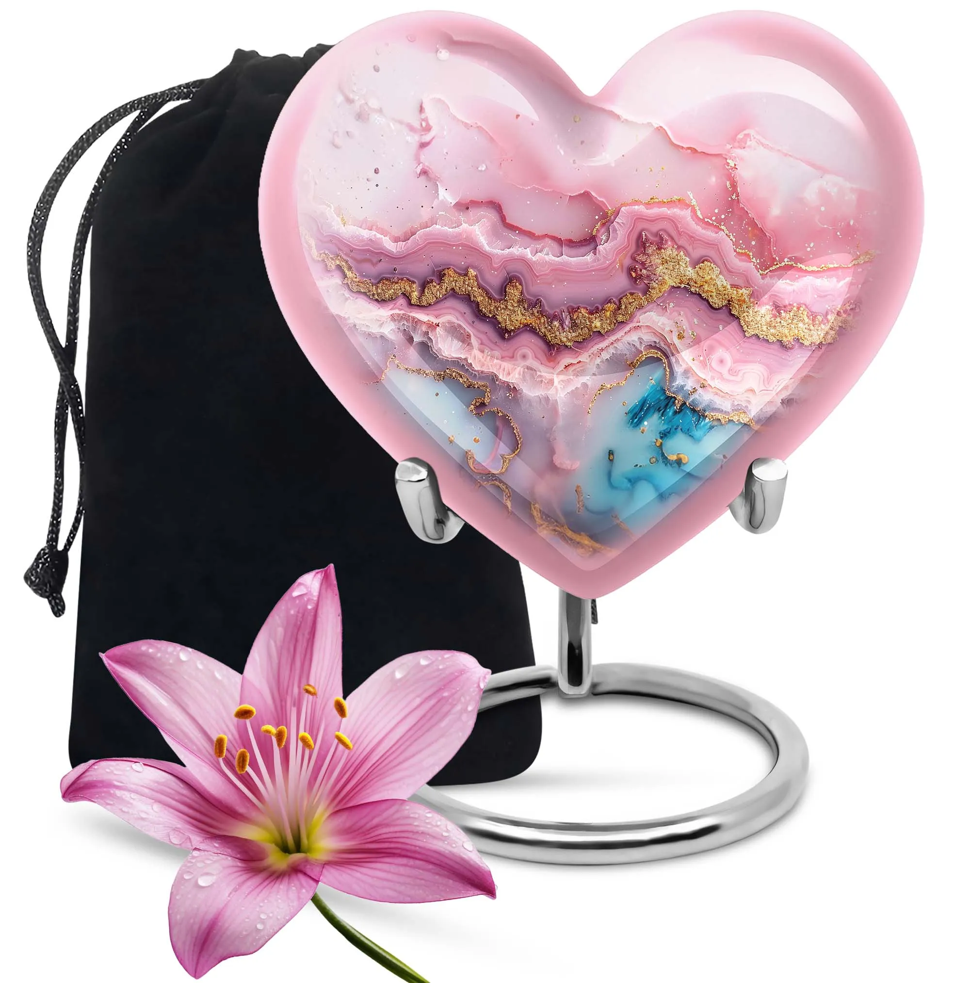 Abstract-Love: Heart-shaped Memorial Abstract Urn For Ashes