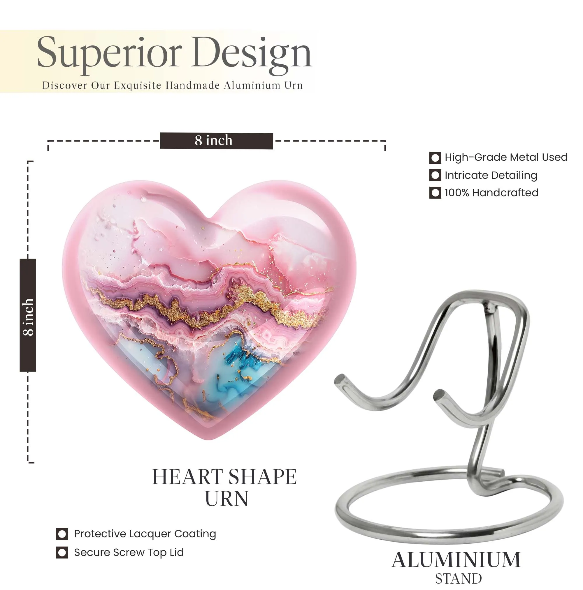 Abstract-Love: Heart-shaped Memorial Abstract Urn For Ashes