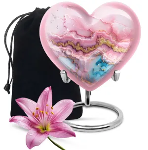 Abstract-Love: Heart-shaped Memorial Abstract Urn For Ashes