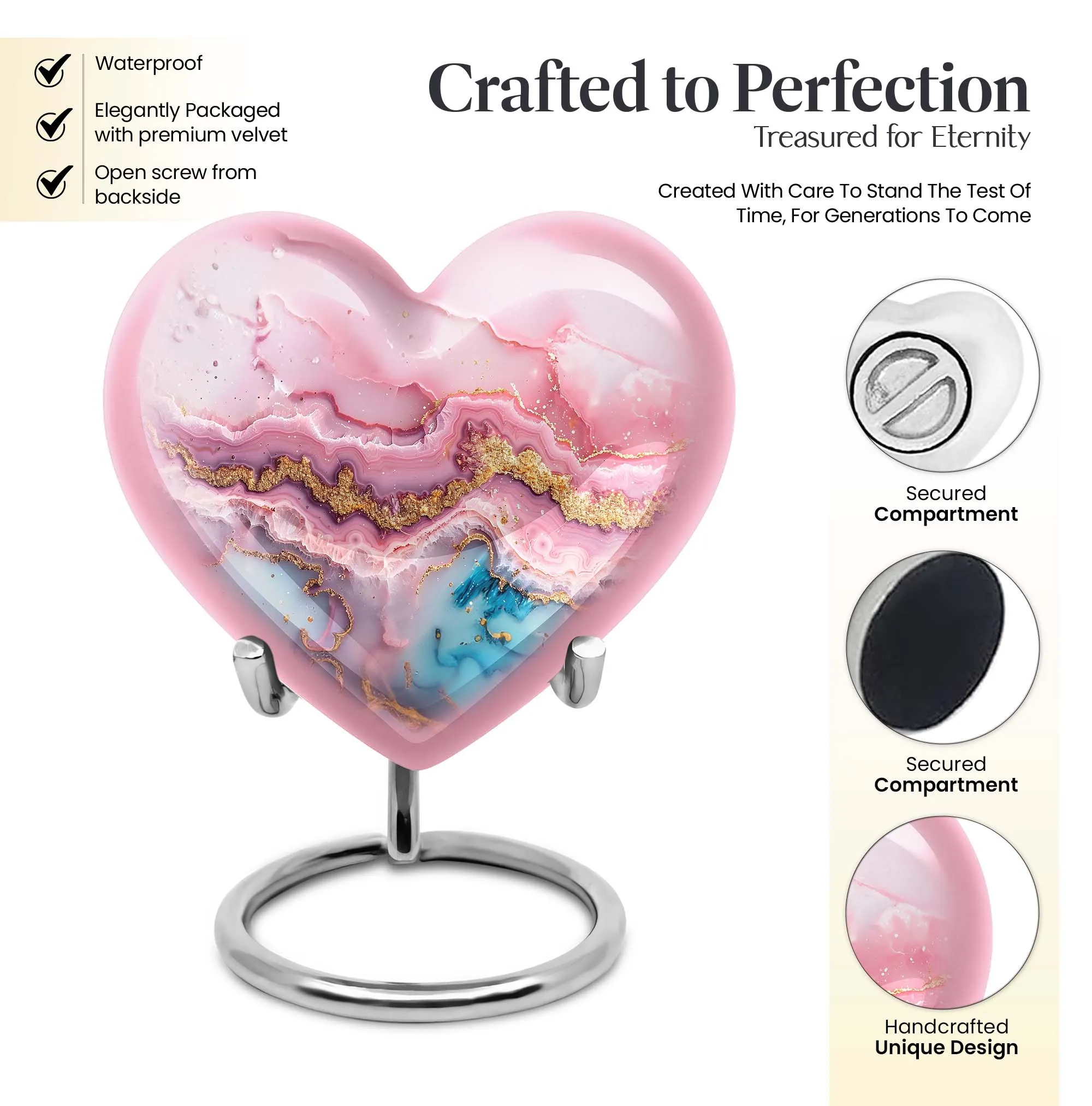Abstract-Love: Heart-shaped Memorial Abstract Urn For Ashes