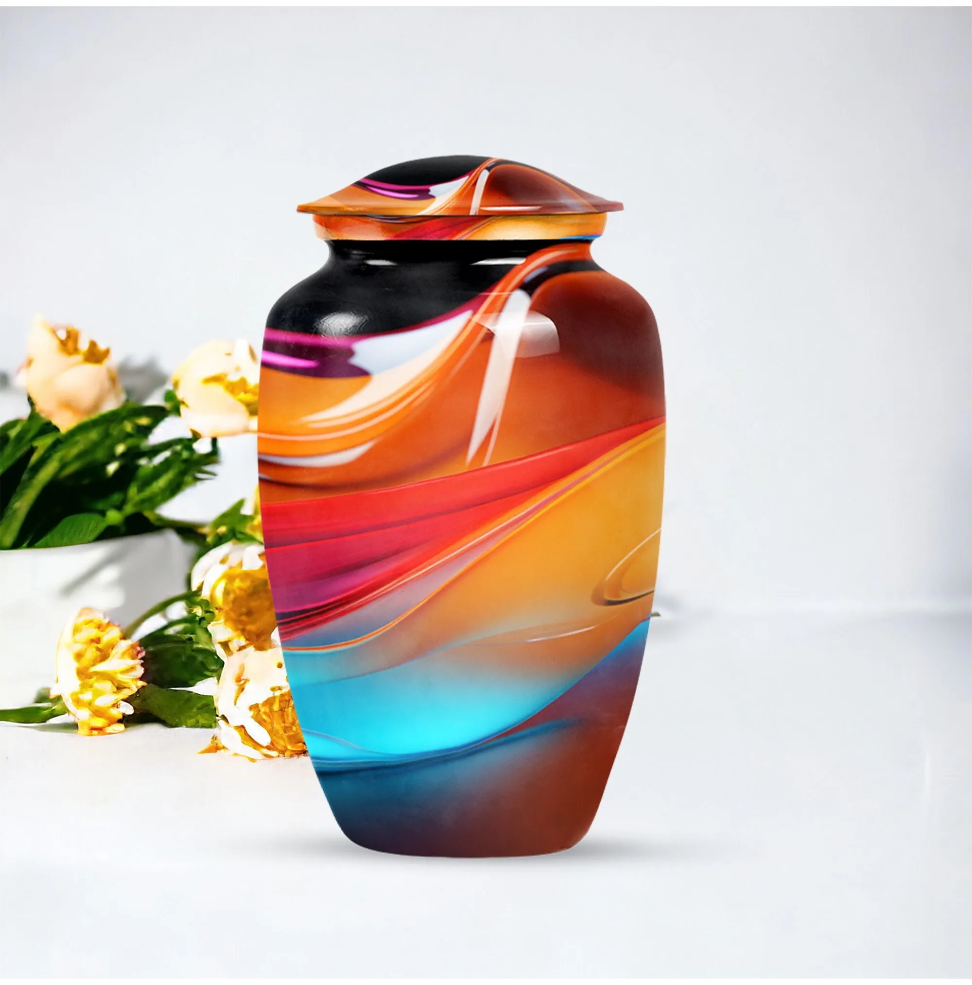 Abstract Medium Cremation Urn for Cremated Ashes Memorials
