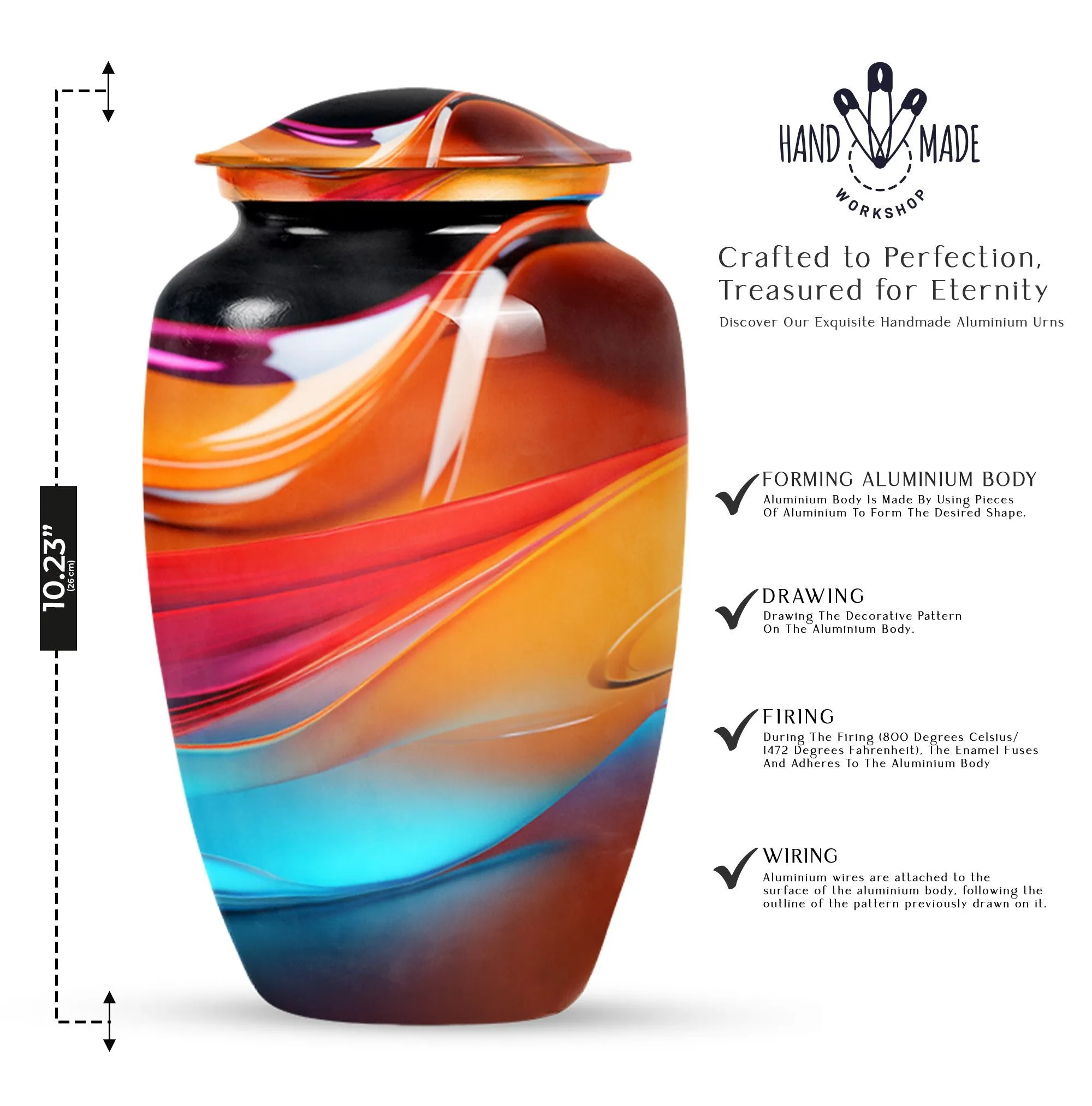 Abstract Medium Cremation Urn for Cremated Ashes Memorials