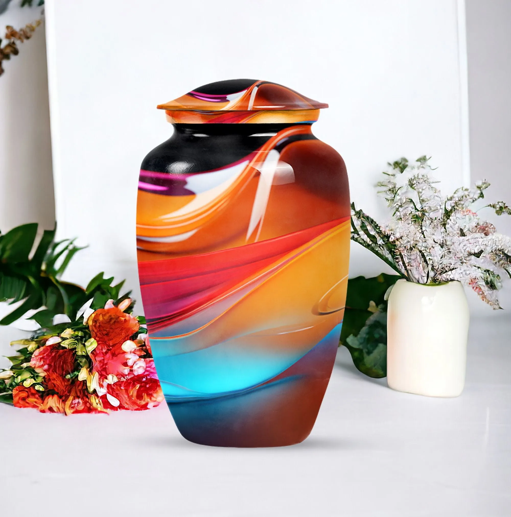 Abstract Medium Cremation Urn for Cremated Ashes Memorials