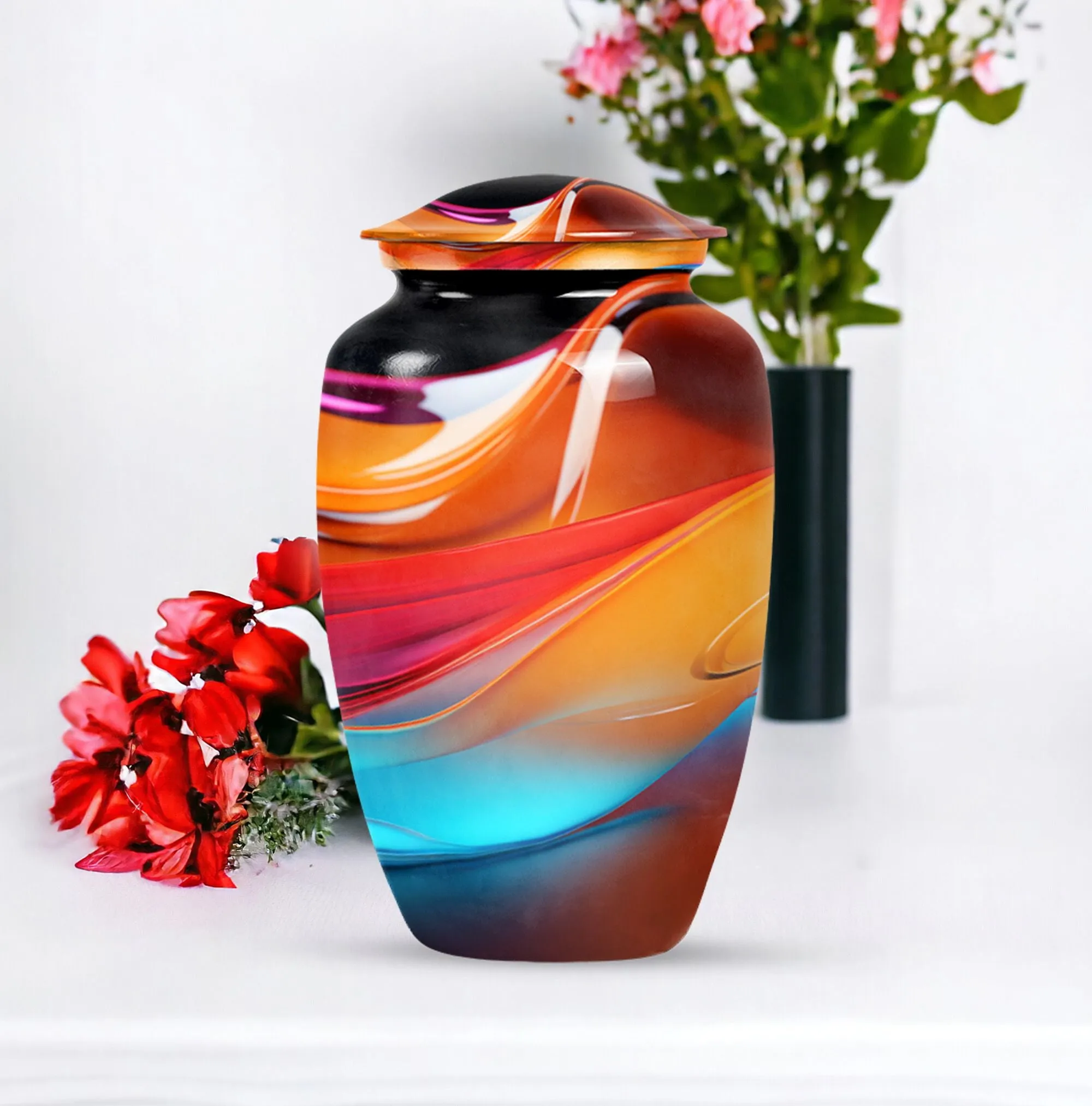 Abstract Medium Cremation Urn for Cremated Ashes Memorials