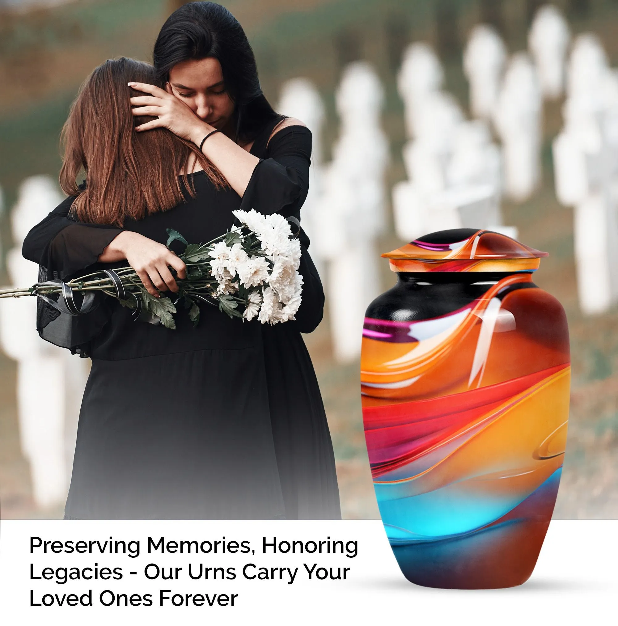 Abstract Medium Cremation Urn for Cremated Ashes Memorials