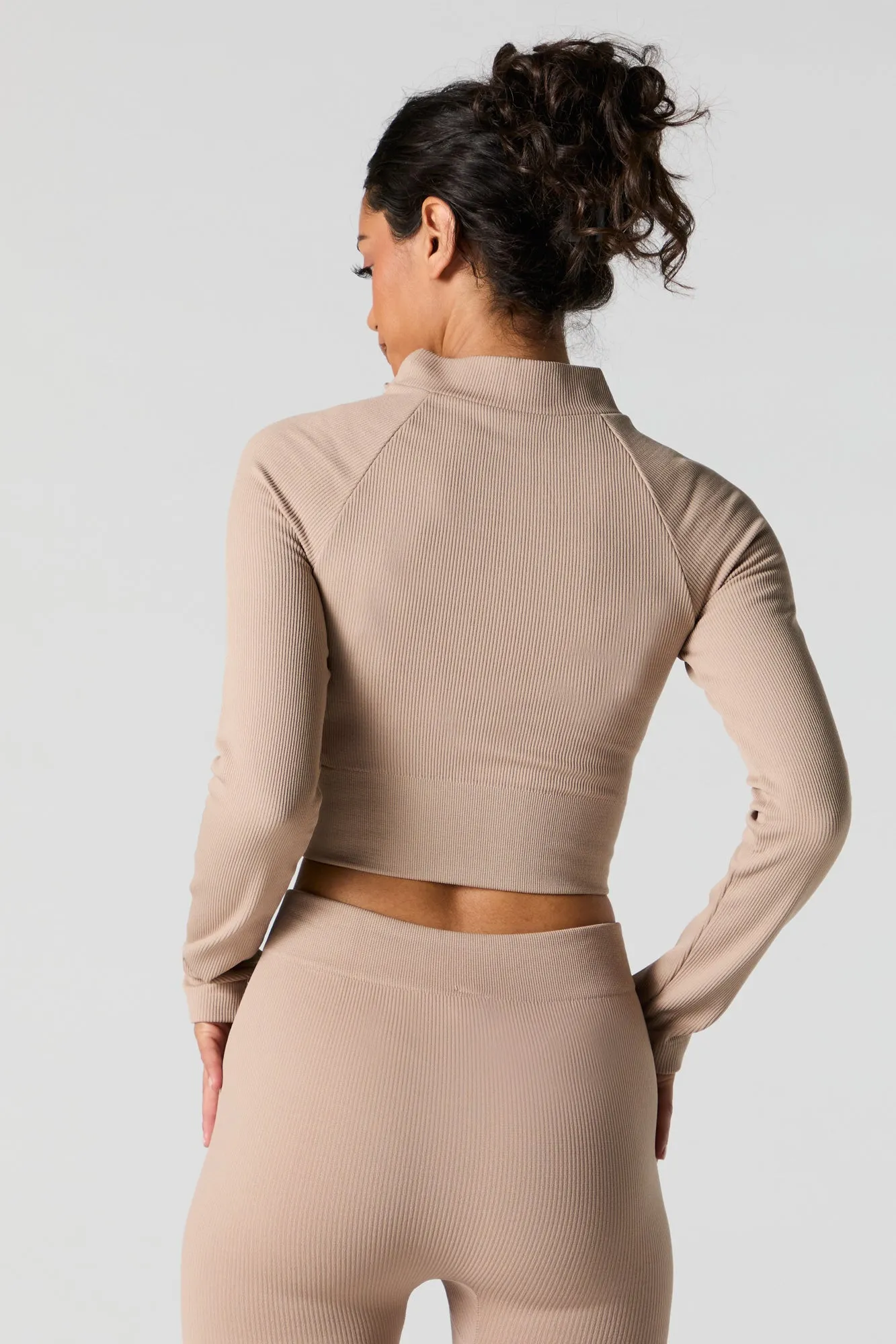 Active Seamless Ribbed Zip-Up Top