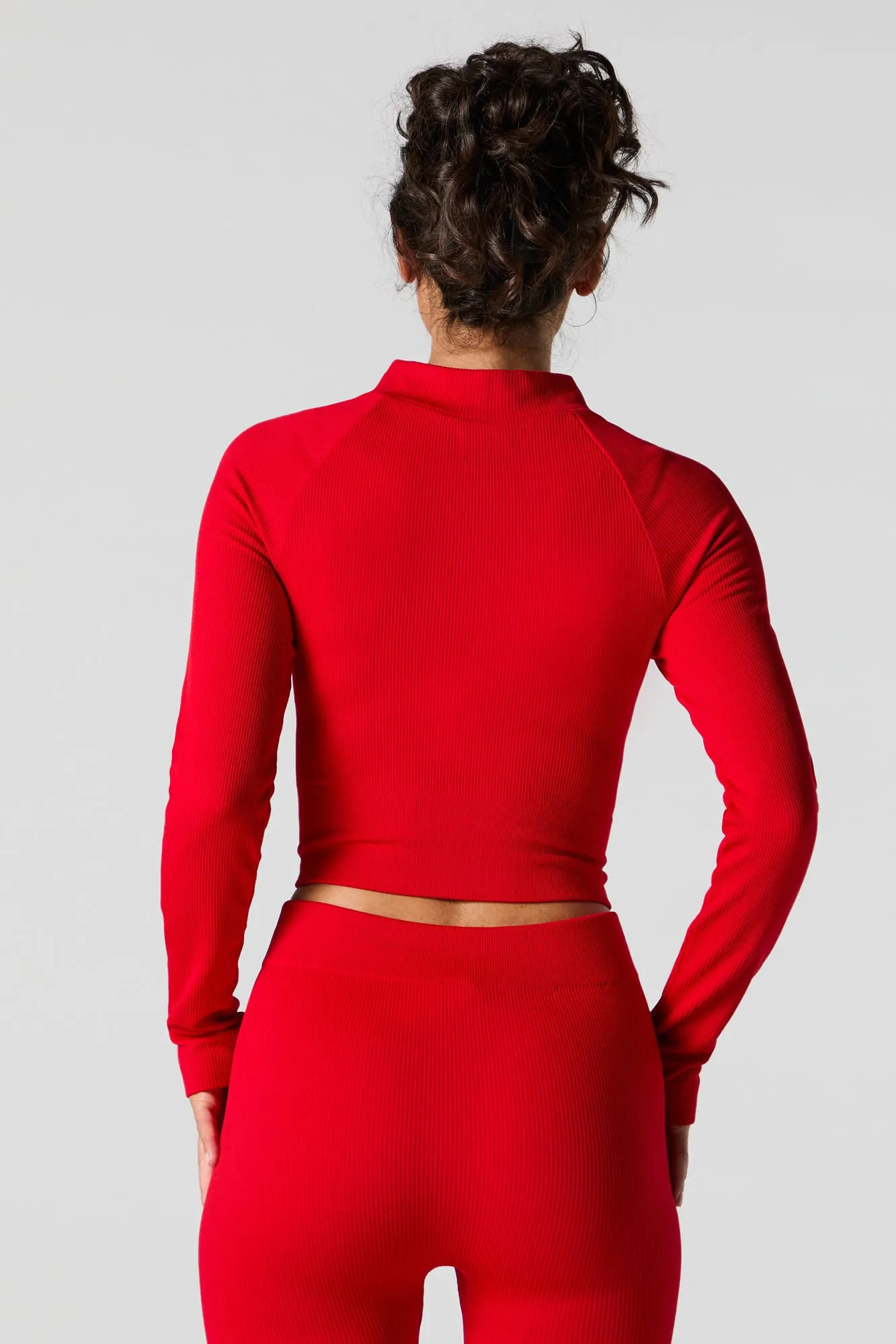 Active Seamless Ribbed Zip-Up Top