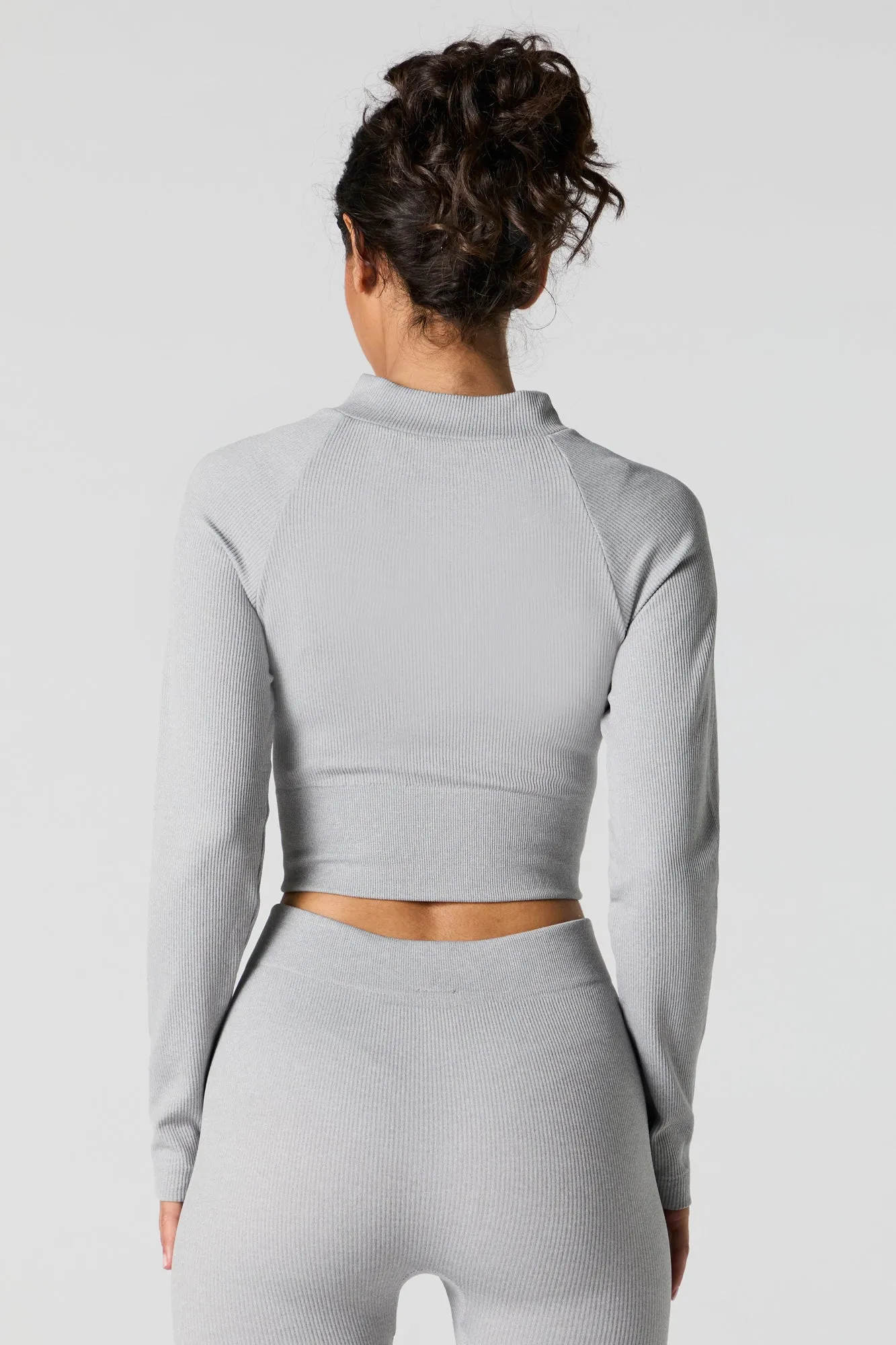 Active Seamless Ribbed Zip-Up Top