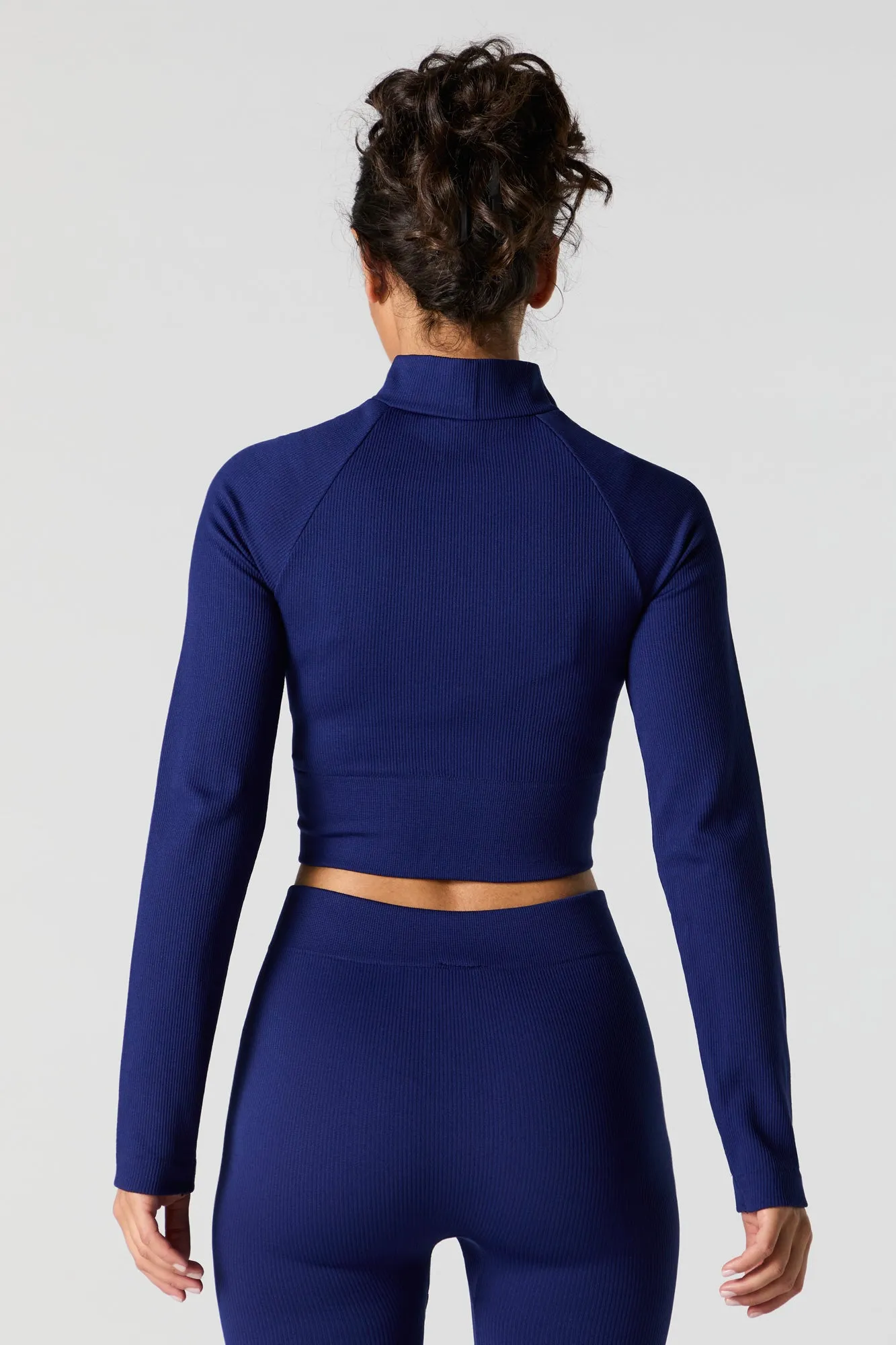 Active Seamless Ribbed Zip-Up Top