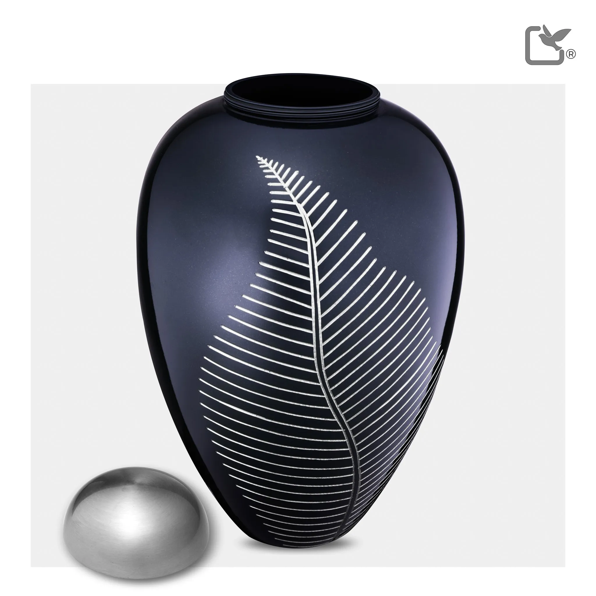 Adult Midnight Leaf Cremation Urn - COMFORT by LoveUrns