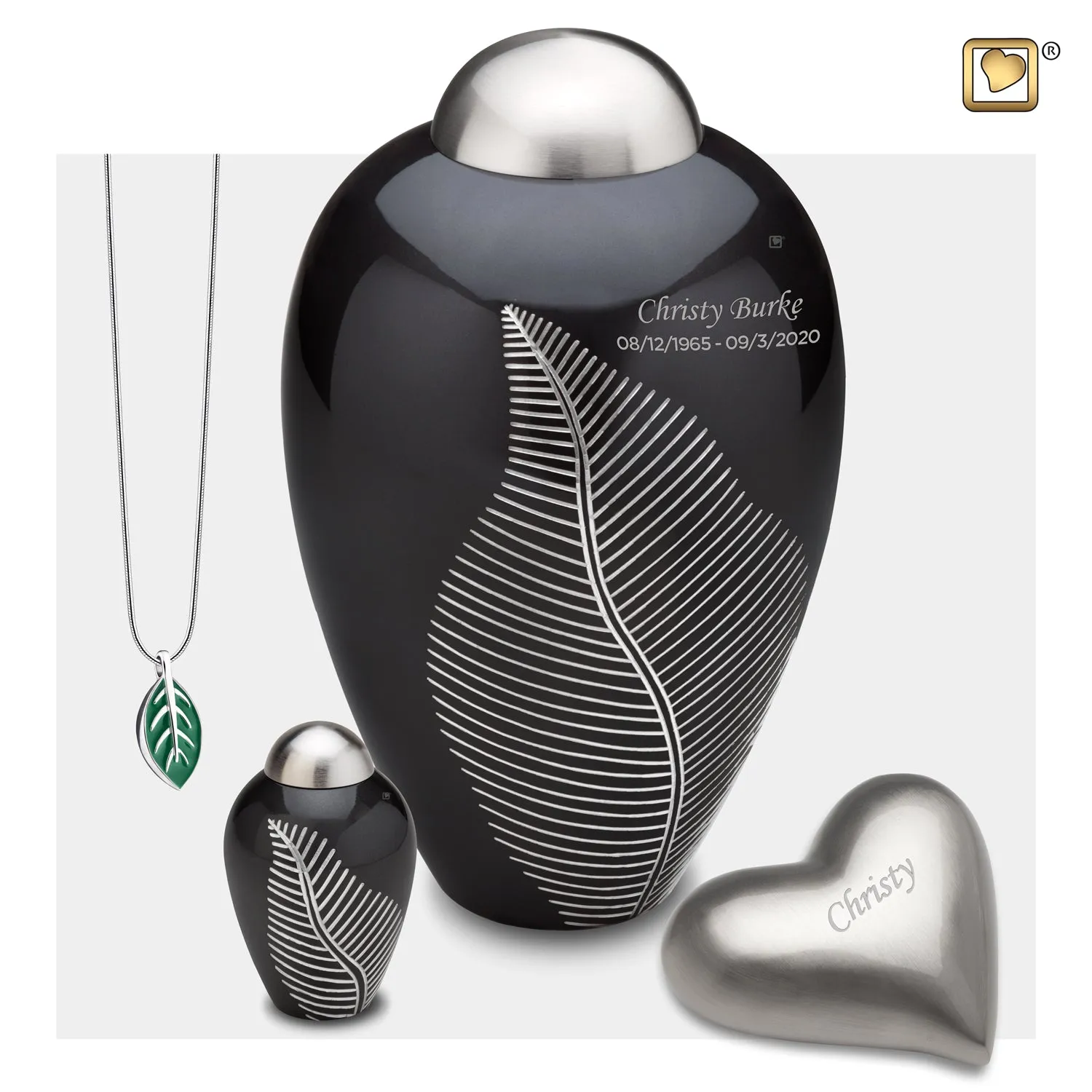 Adult Midnight Leaf Cremation Urn - COMFORT by LoveUrns