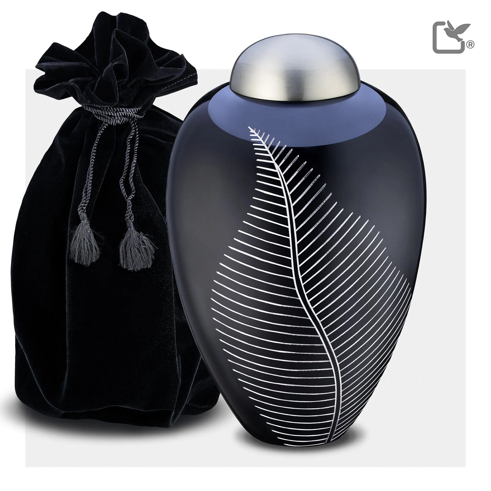 Adult Midnight Leaf Cremation Urn - COMFORT by LoveUrns