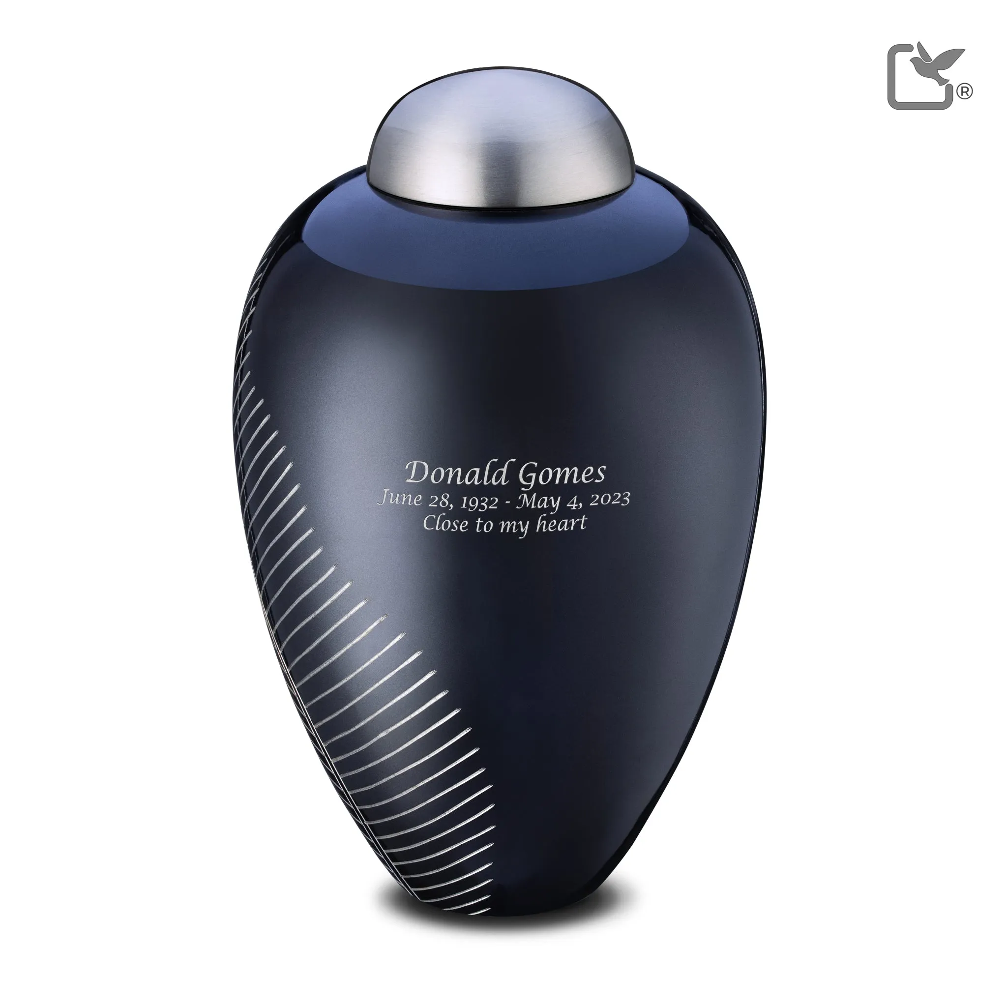 Adult Midnight Leaf Cremation Urn - COMFORT by LoveUrns