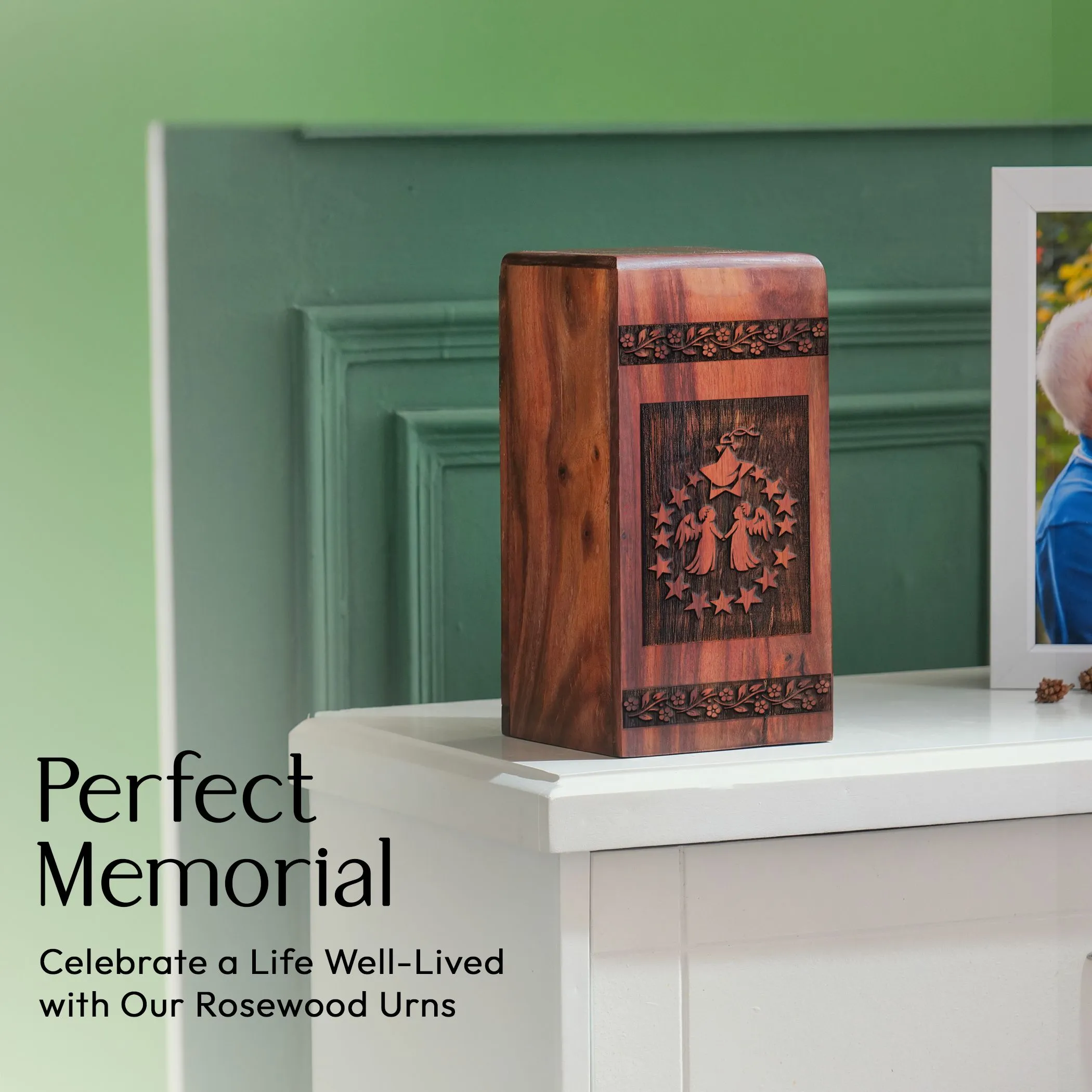 Angel and Wood Urns - Perfect Cremation Keepsake for Mom's Ashes