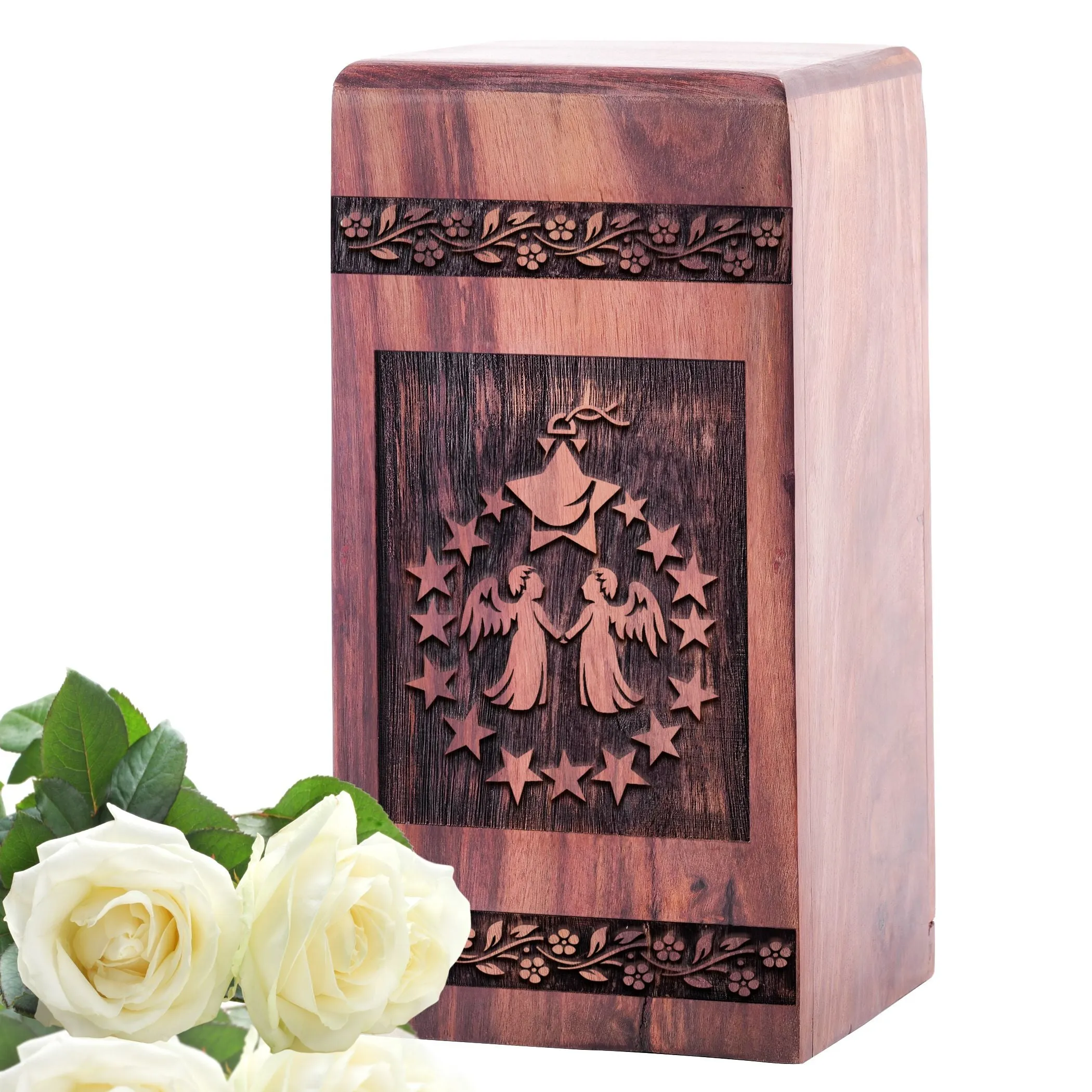 Angel and Wood Urns - Perfect Cremation Keepsake for Mom's Ashes