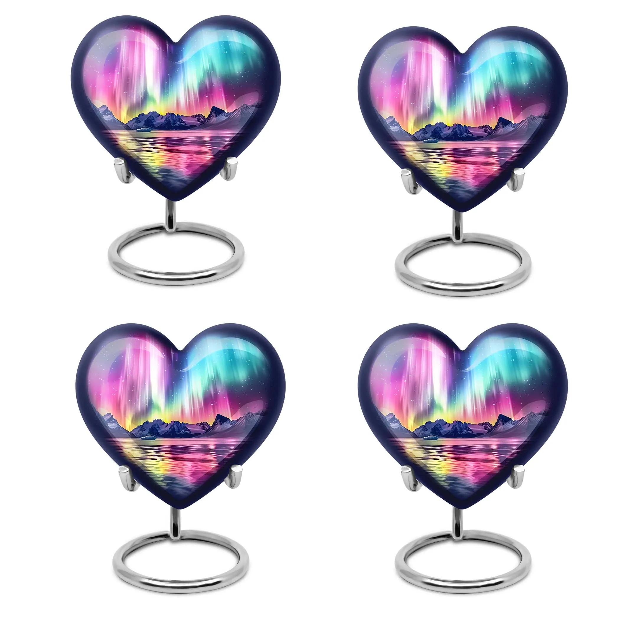 Aurora Borealis Love Eternity - Heart Cremation Urn for Ashes