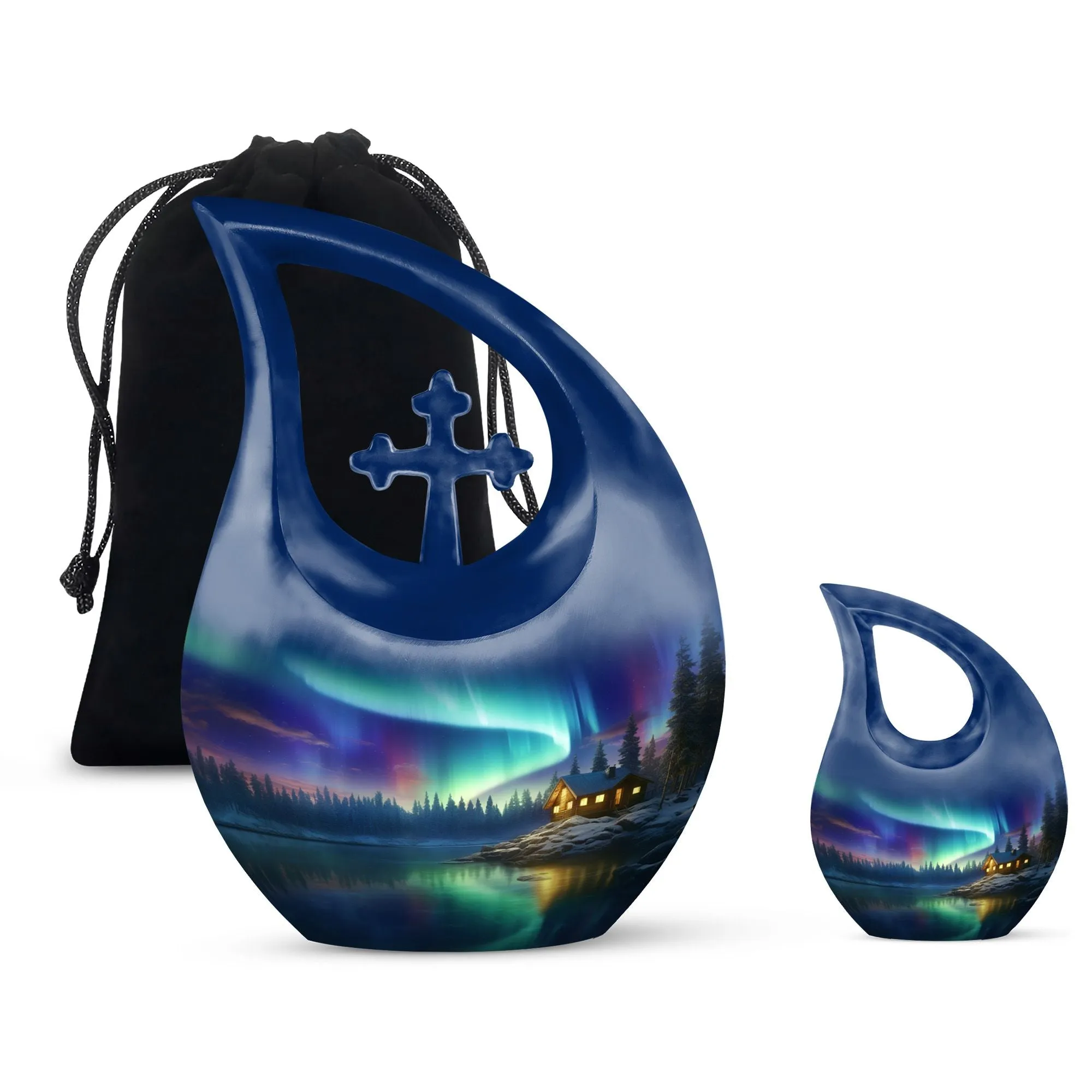 Aurora Urn: Elegant Cross Drop Design Urn for Adult Burials
