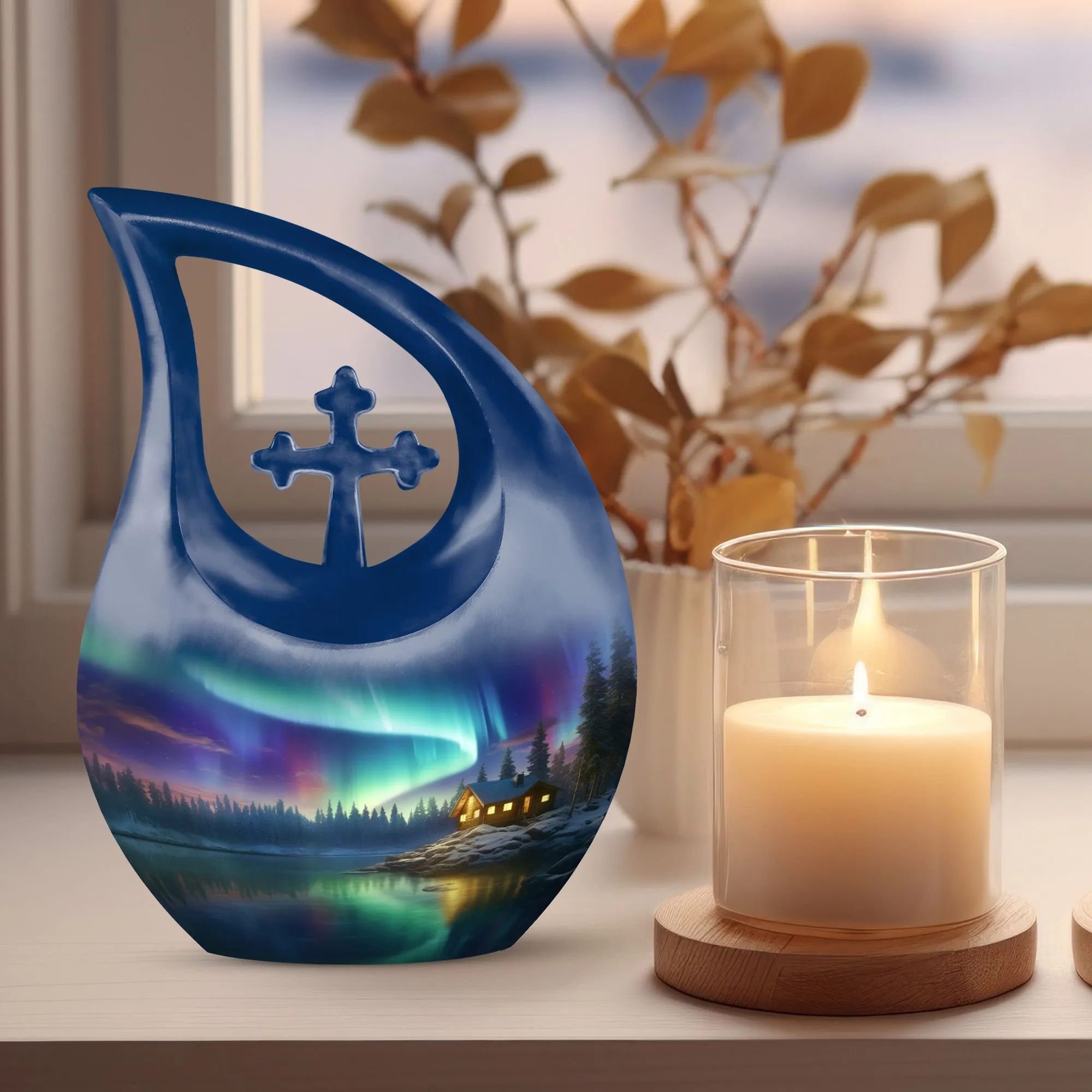 Aurora Urn: Elegant Cross Drop Design Urn for Adult Burials