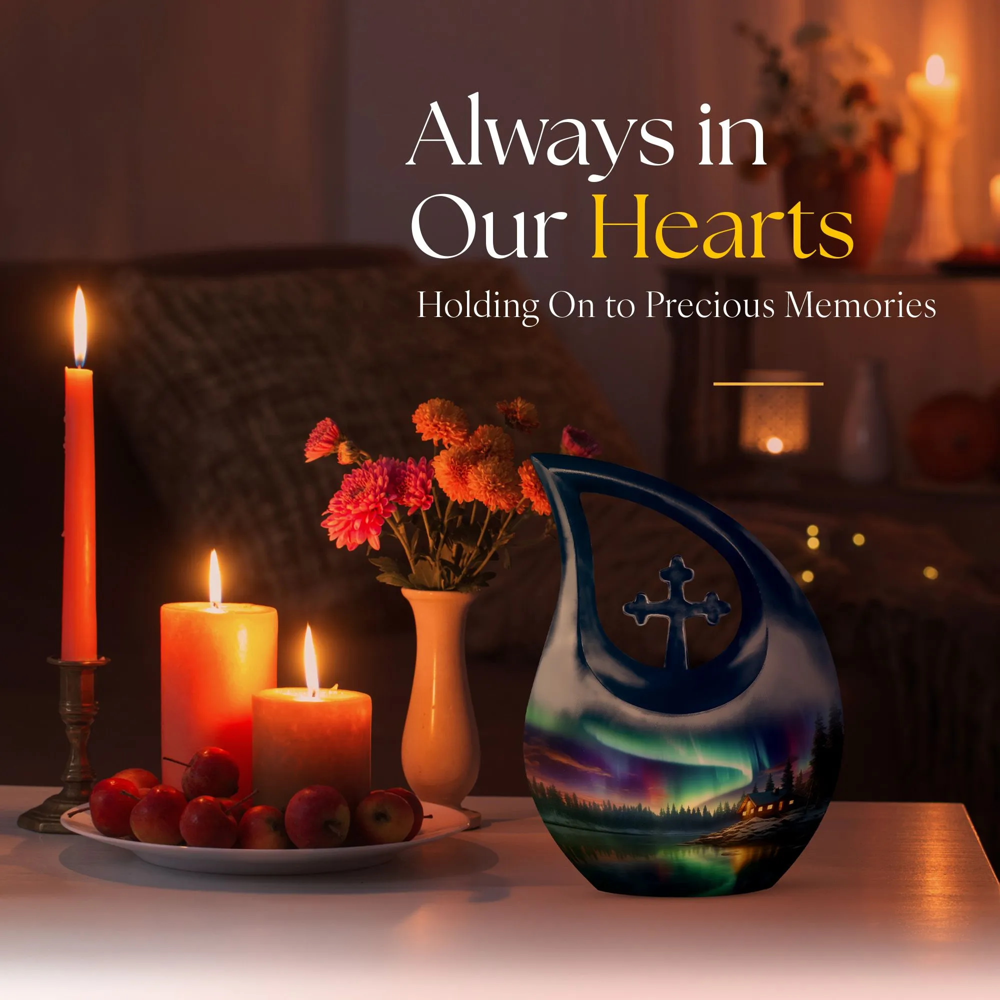 Aurora Urn: Elegant Cross Drop Design Urn for Adult Burials