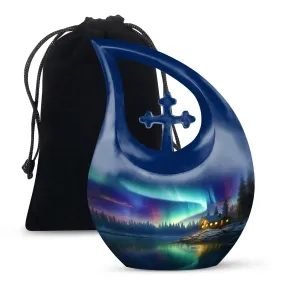 Aurora Urn: Elegant Cross Drop Design Urn for Adult Burials