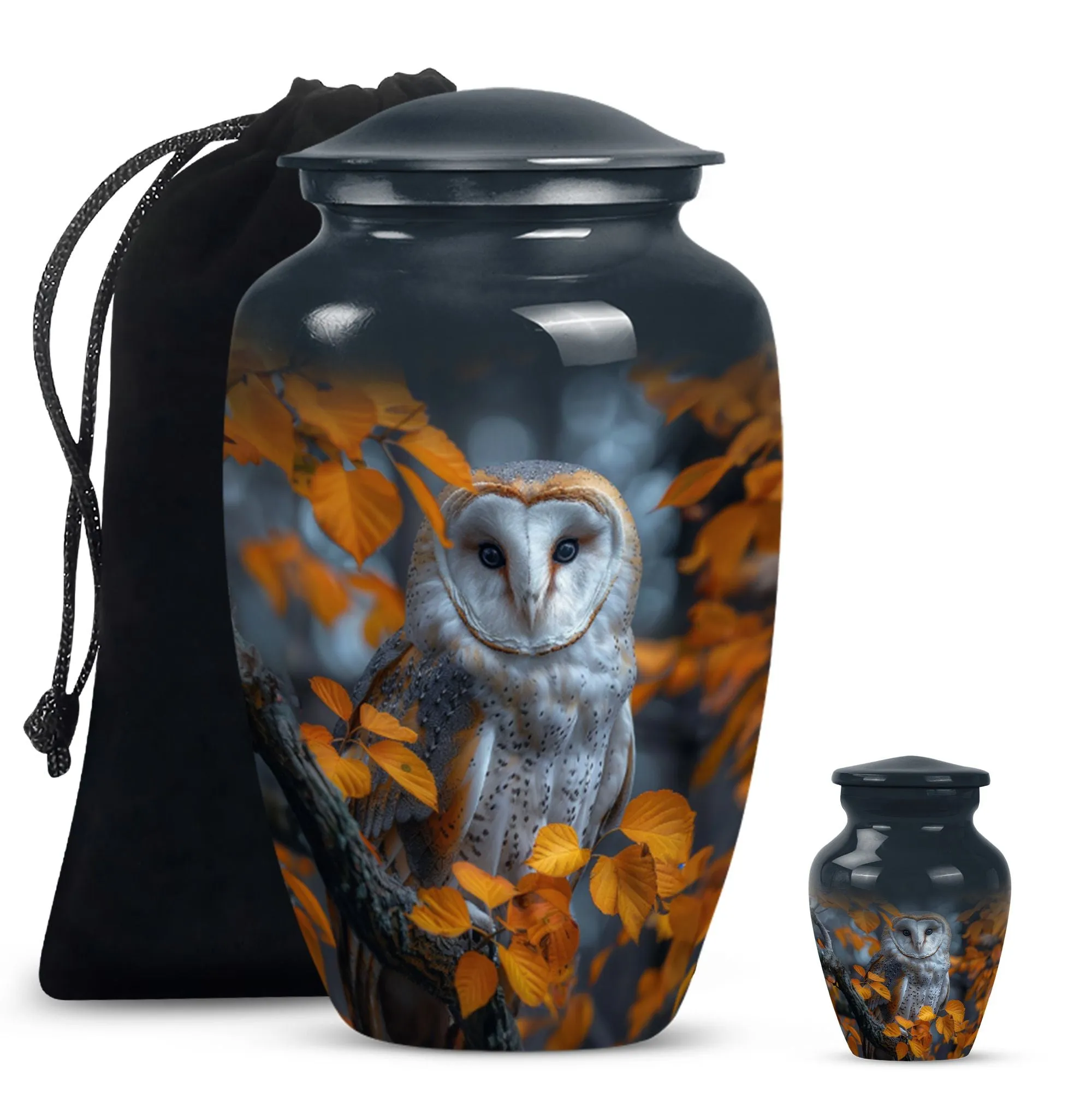 Barn Owl Urn - Exquisite Memorial Ashes Keeper for Adults