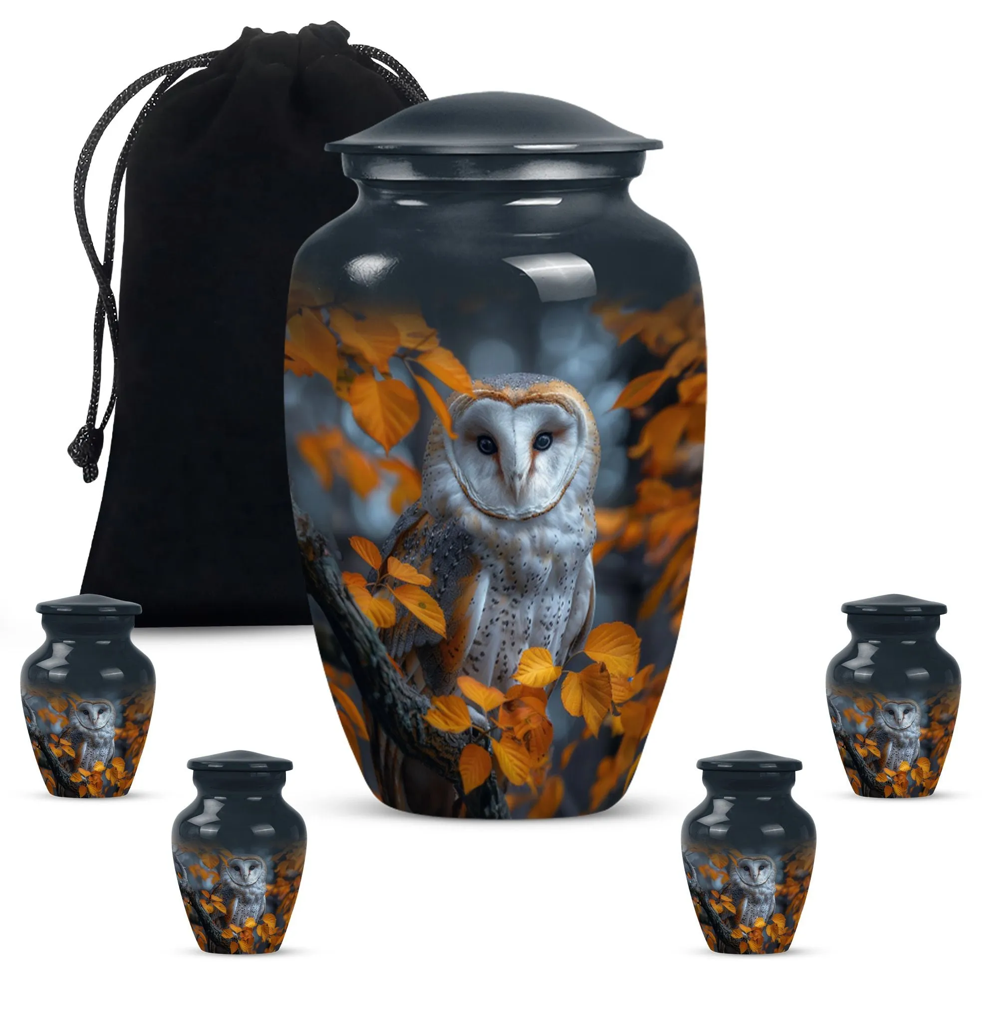 Barn Owl Urn - Exquisite Memorial Ashes Keeper for Adults