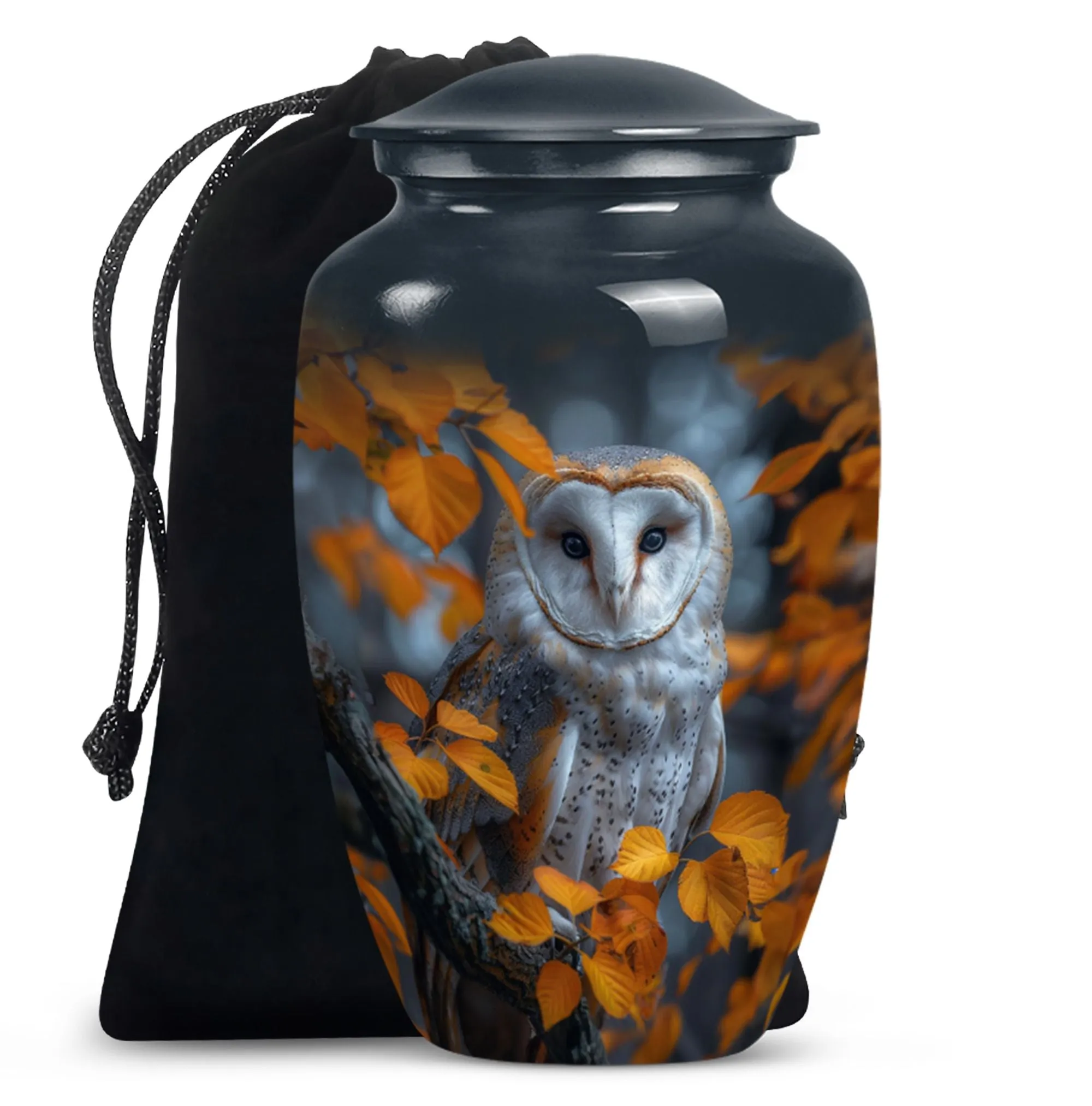 Barn Owl Urn - Exquisite Memorial Ashes Keeper for Adults