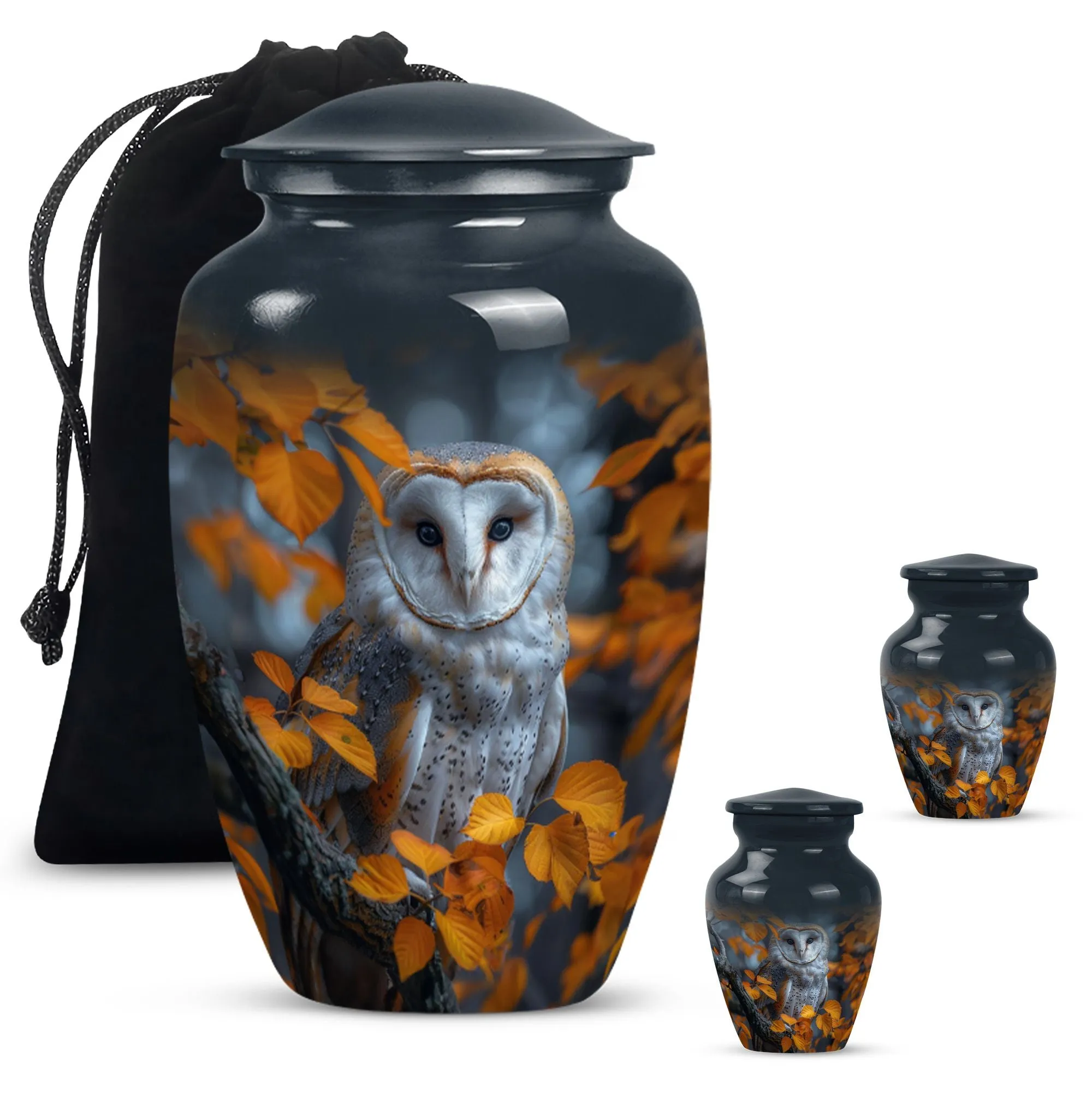 Barn Owl Urn - Exquisite Memorial Ashes Keeper for Adults