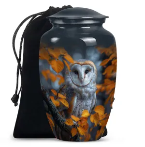 Barn Owl Urn - Exquisite Memorial Ashes Keeper for Adults