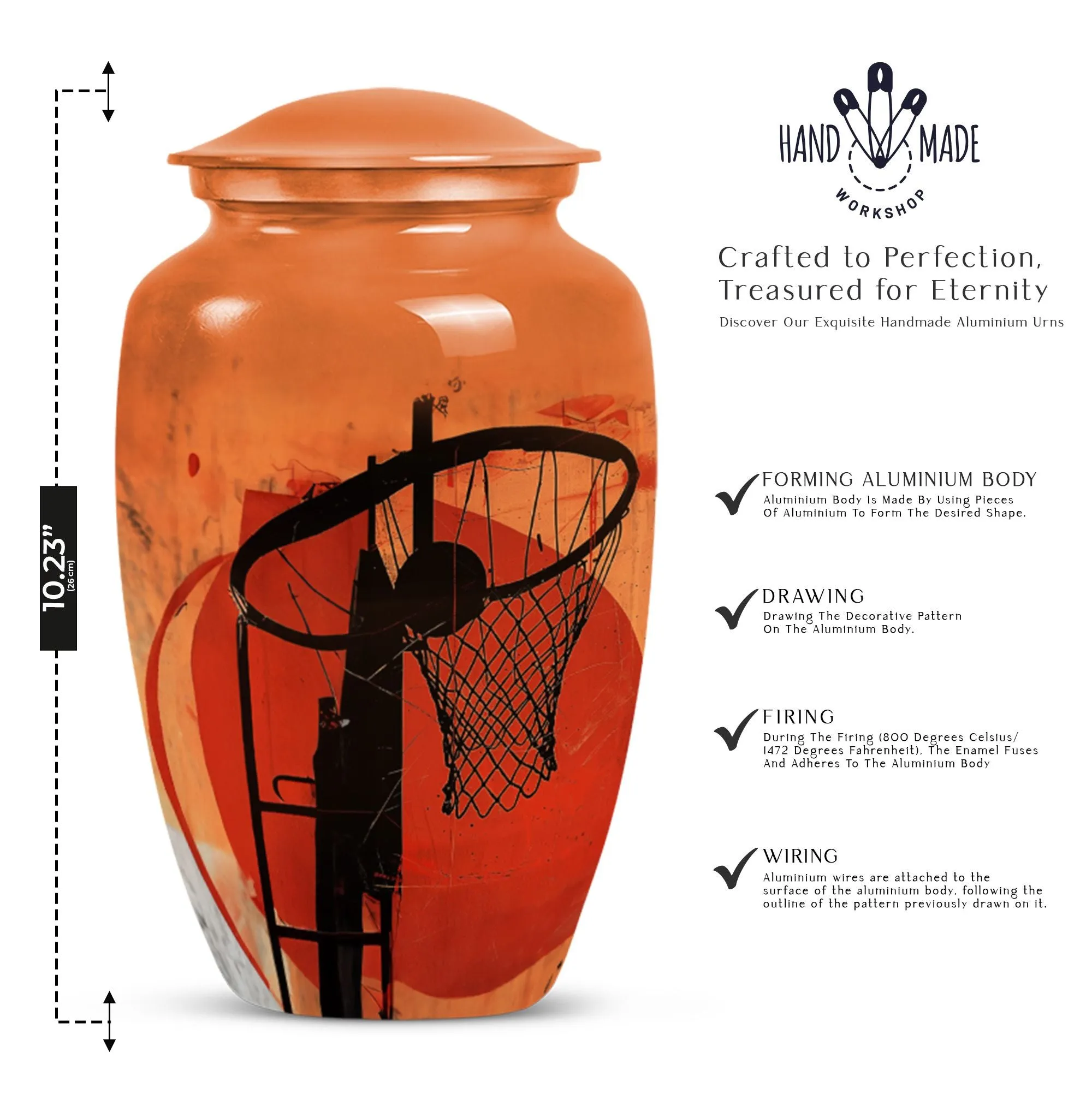 Basketball Memorial Journey - Remembrance Urn for Men Ashes
