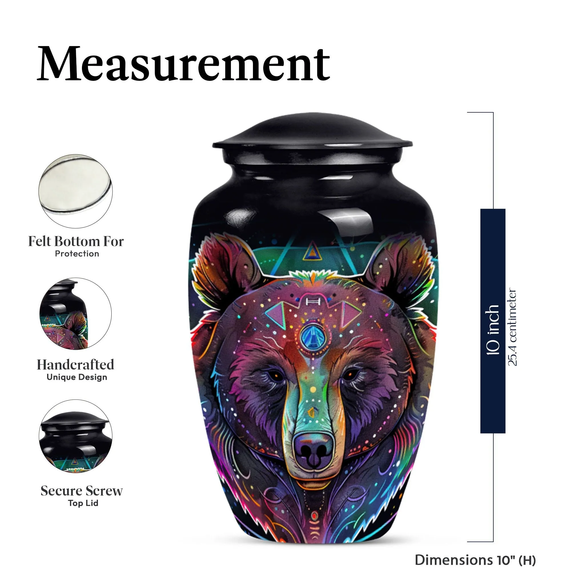Bear Urn Tribute - Memorial Cremation Container for Ashes