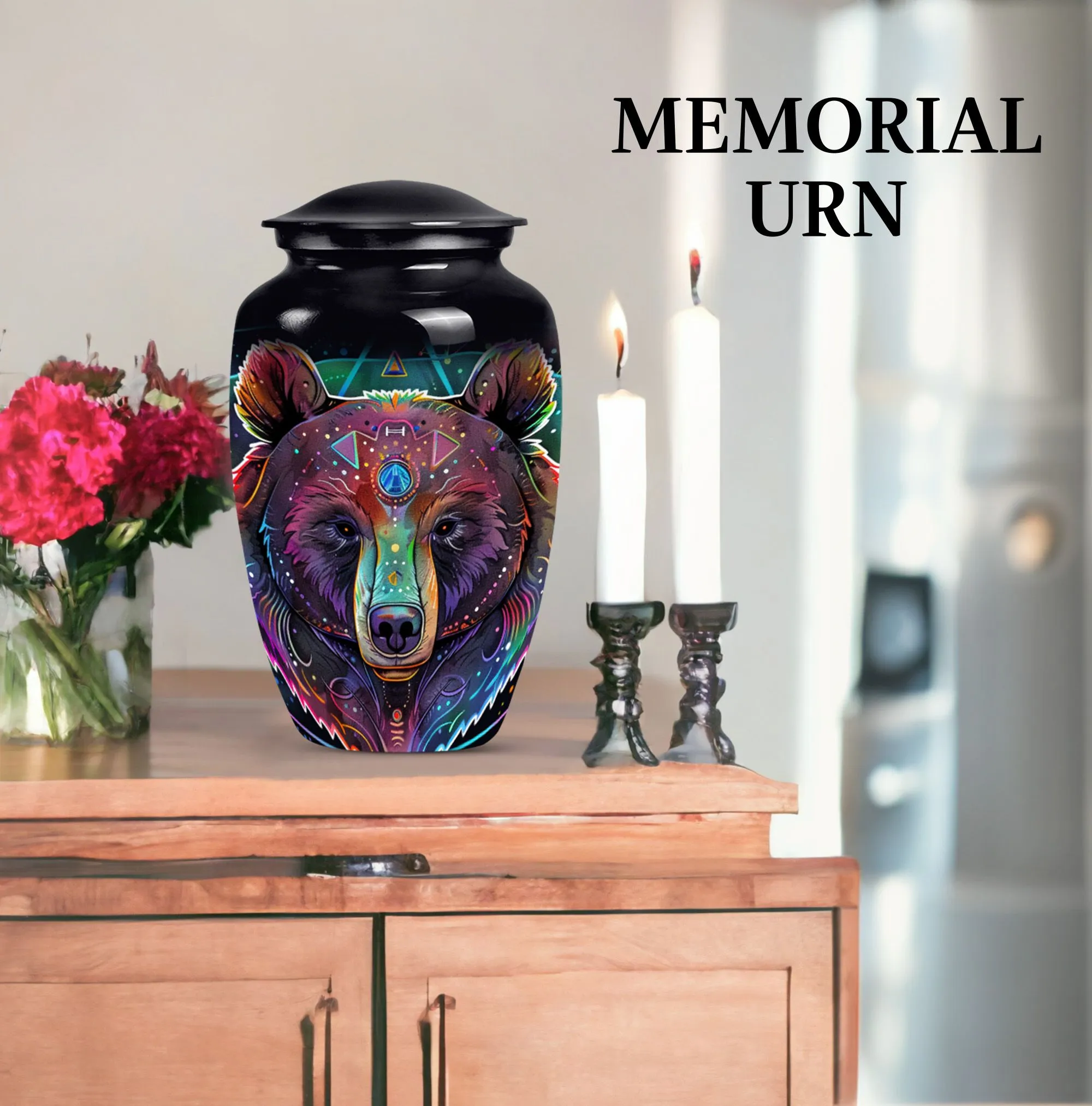 Bear Urn Tribute - Memorial Cremation Container for Ashes