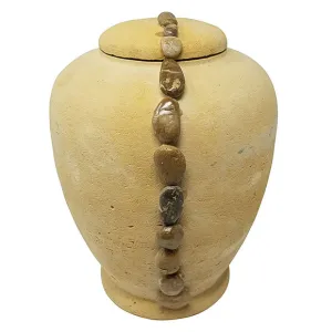Beige Beaded String Biodegradable Sand Urn