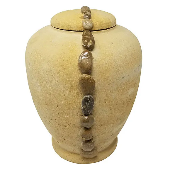 Beige Beaded String Biodegradable Sand Urn