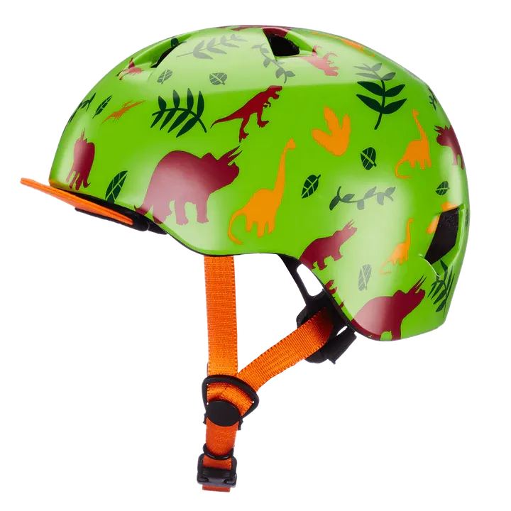 Bern Tigre Helmet with Visor - Youth - Satin Green Dino