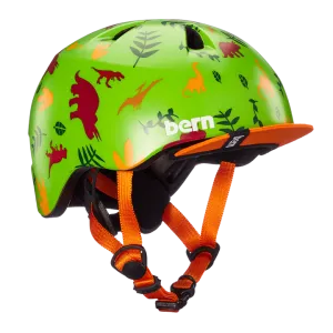 Bern Tigre Helmet with Visor - Youth - Satin Green Dino