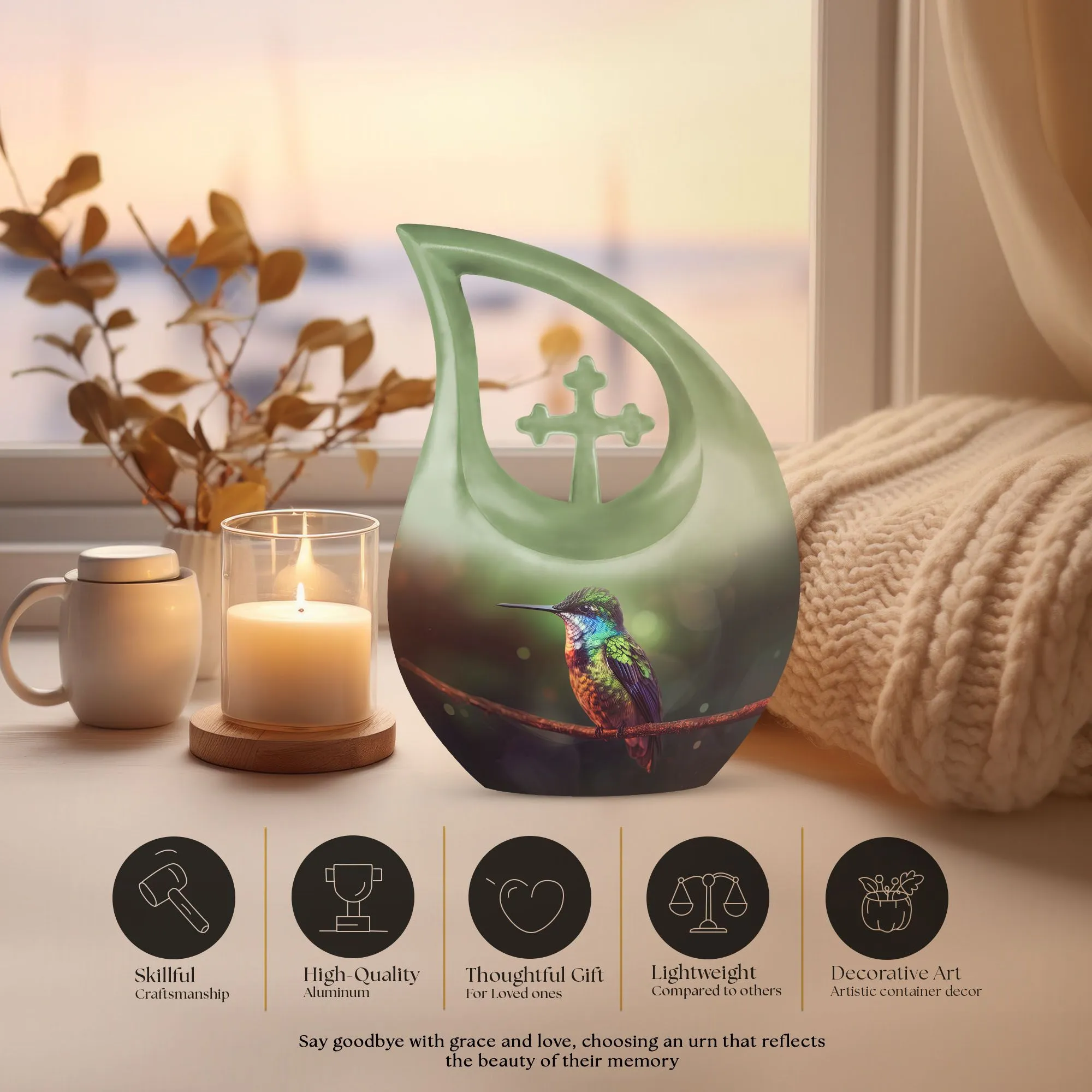 Bird Urn:  Extra Large Aluminium Cremation Urn For Human Ashes