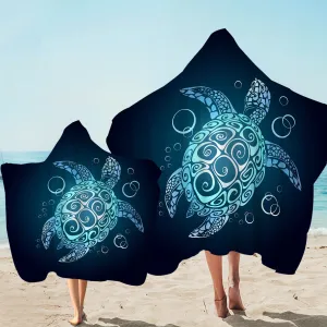 Black Turtle Twist Hooded Towel