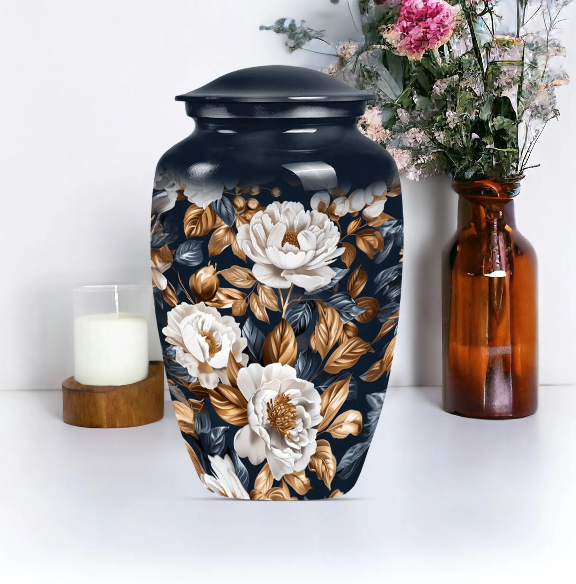 Blossom Remembrance: A Flower Themed Adult Memorial Urn