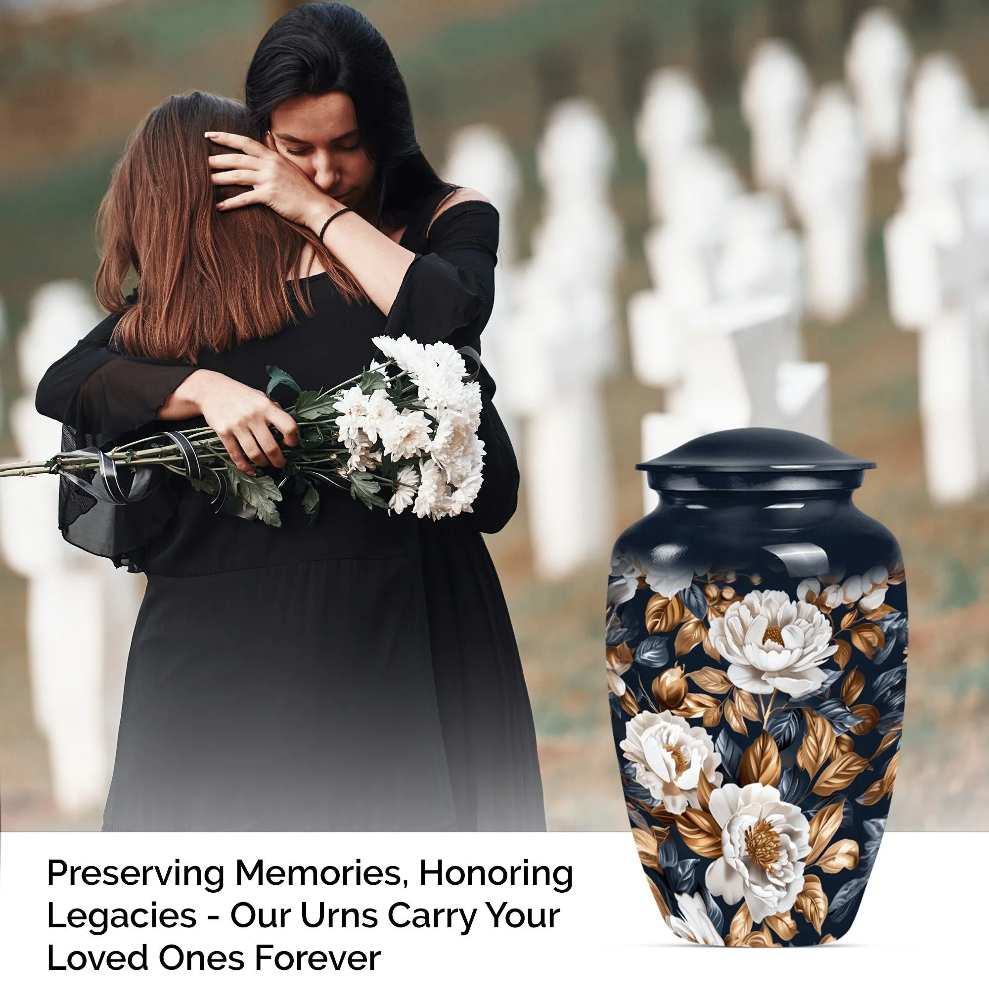 Blossom Remembrance: A Flower Themed Adult Memorial Urn