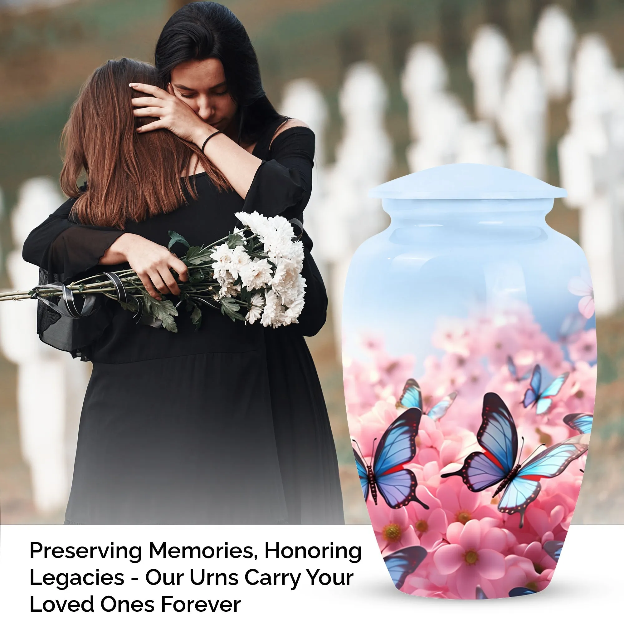 Blue Butterfly Urns For Ashes Size 10inch
